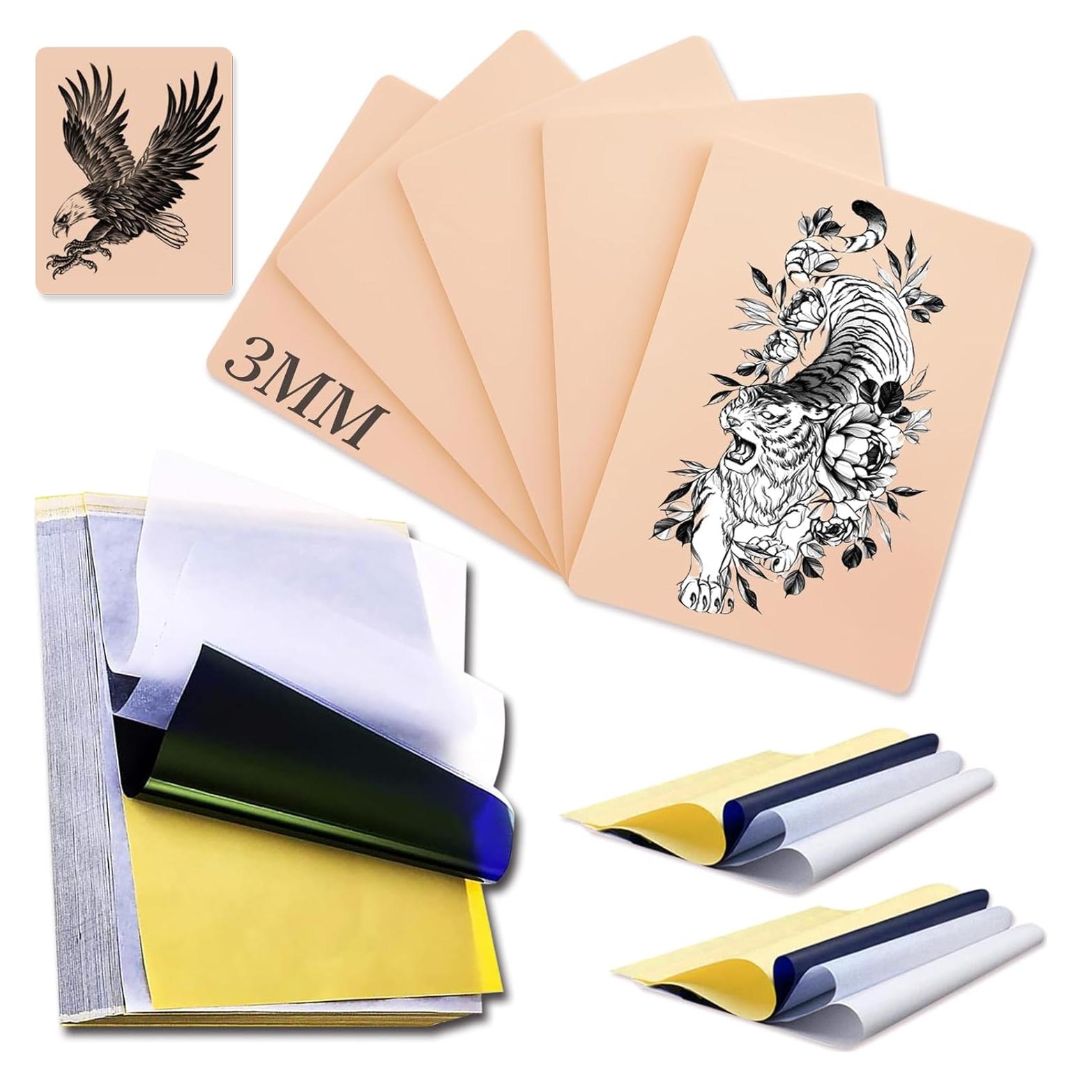 Piel Falsa de Tatuaje Rayyl 6Pcs 3MM + 10Pcs Papel Transferencia