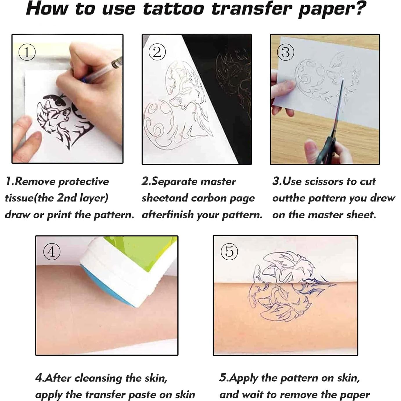 Piel Falsa de Tatuaje Rayyl 6Pcs 3MM + 10Pcs Papel Transferencia