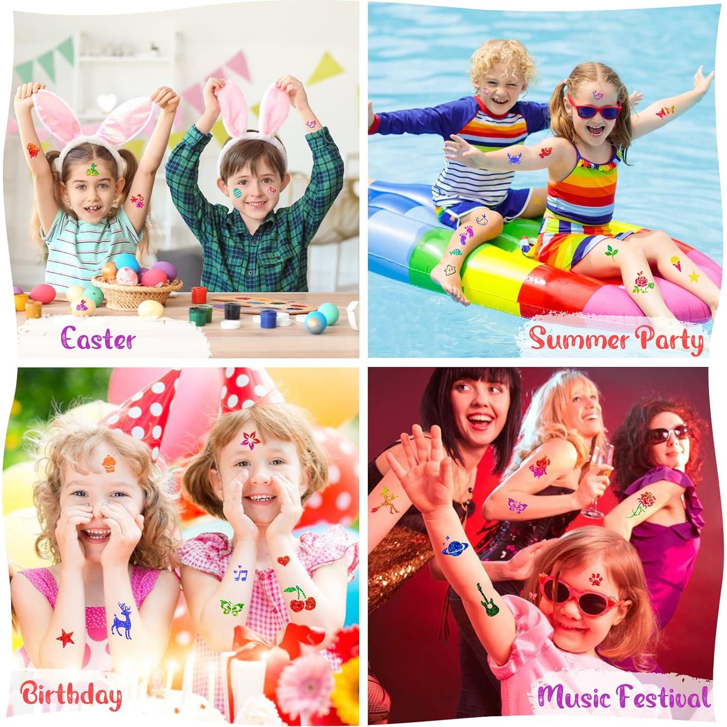 Kit de Tatuajes Temporales de Brillo Diario de Eleanore - 31 Colores