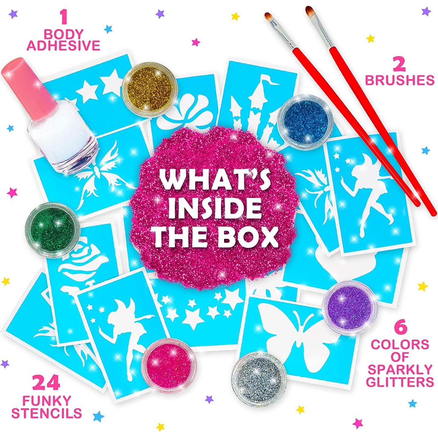 Kit de Tatuajes Brillantes Original Stationery para Niños - 33 Piezas