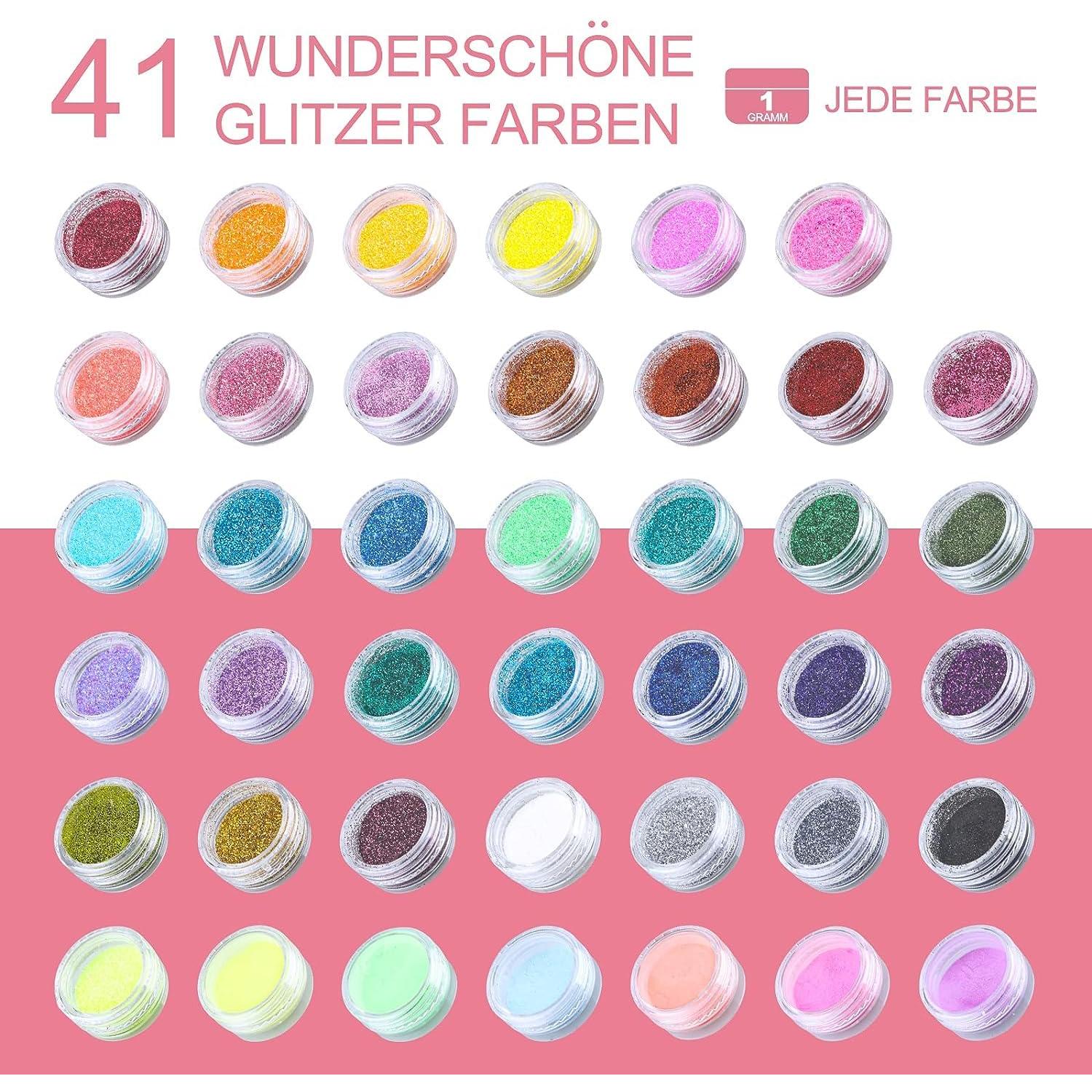 Kit de Tatuajes Temporales de Brillo Aottom - 41 Colores y 204 Plantillas