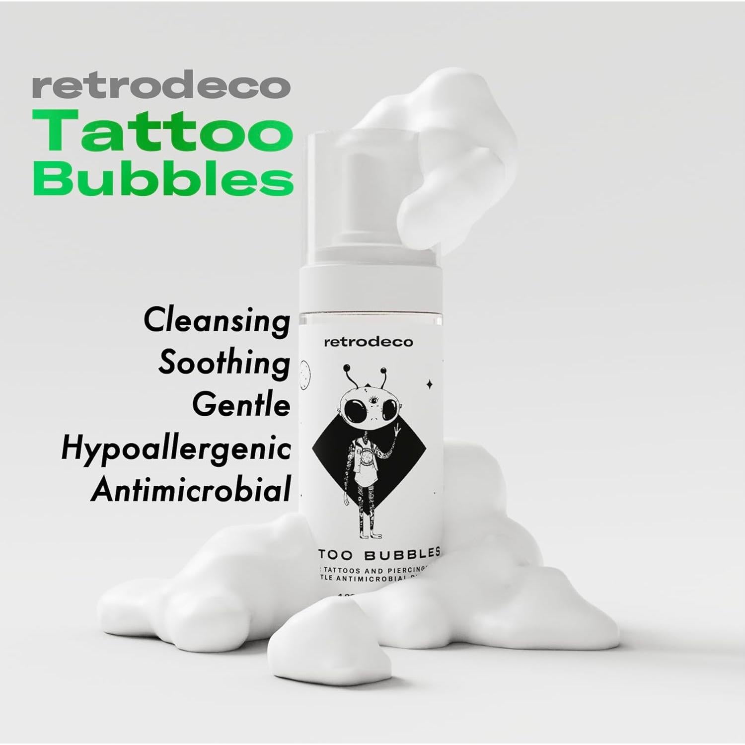 Kit de Cuidado Posterior del Tatuaje RetroDeco 3.5oz Balsamo + 4.2oz Jabón