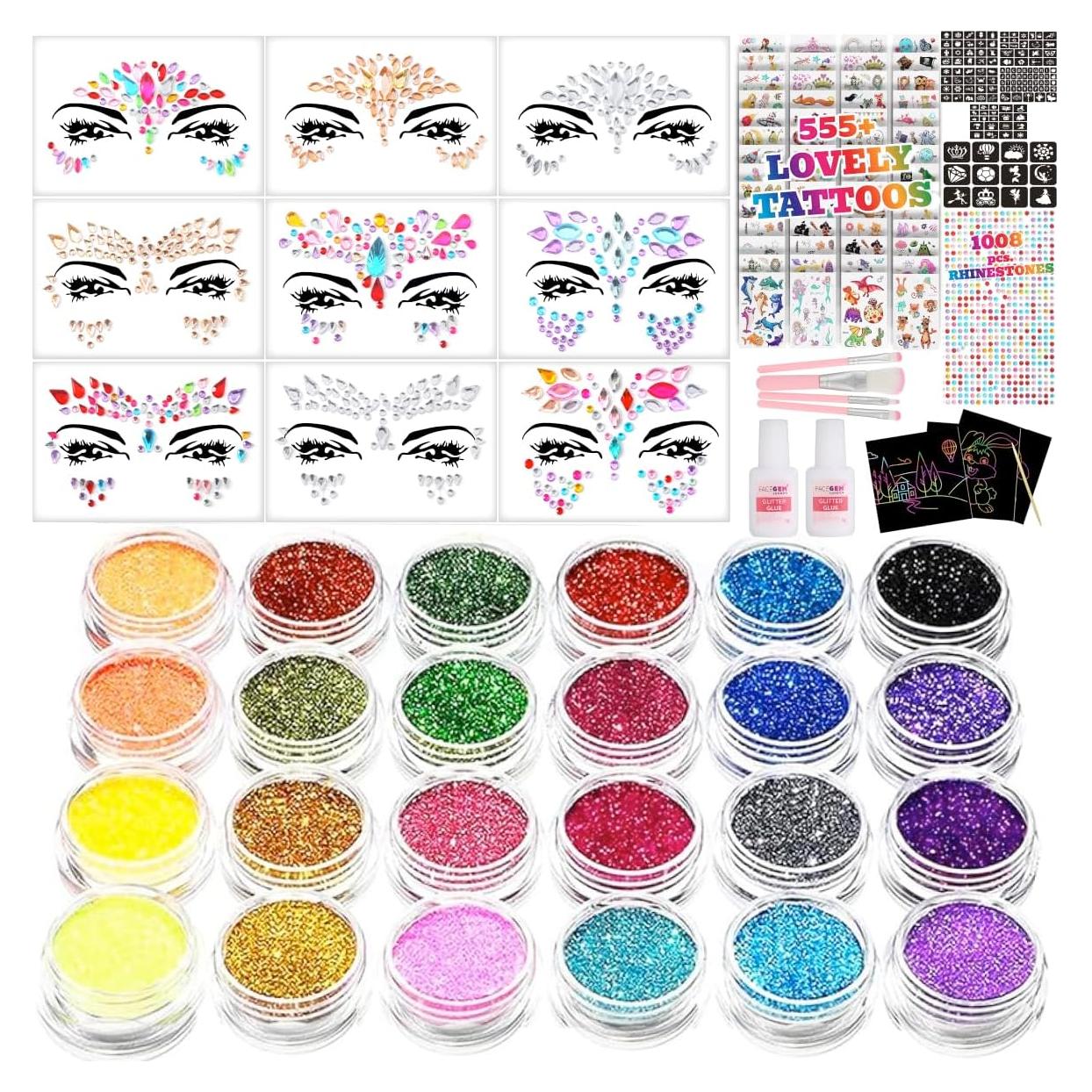 Kit de Tatuajes de Brillo FACEGEM LONDON - 1749 Piezas