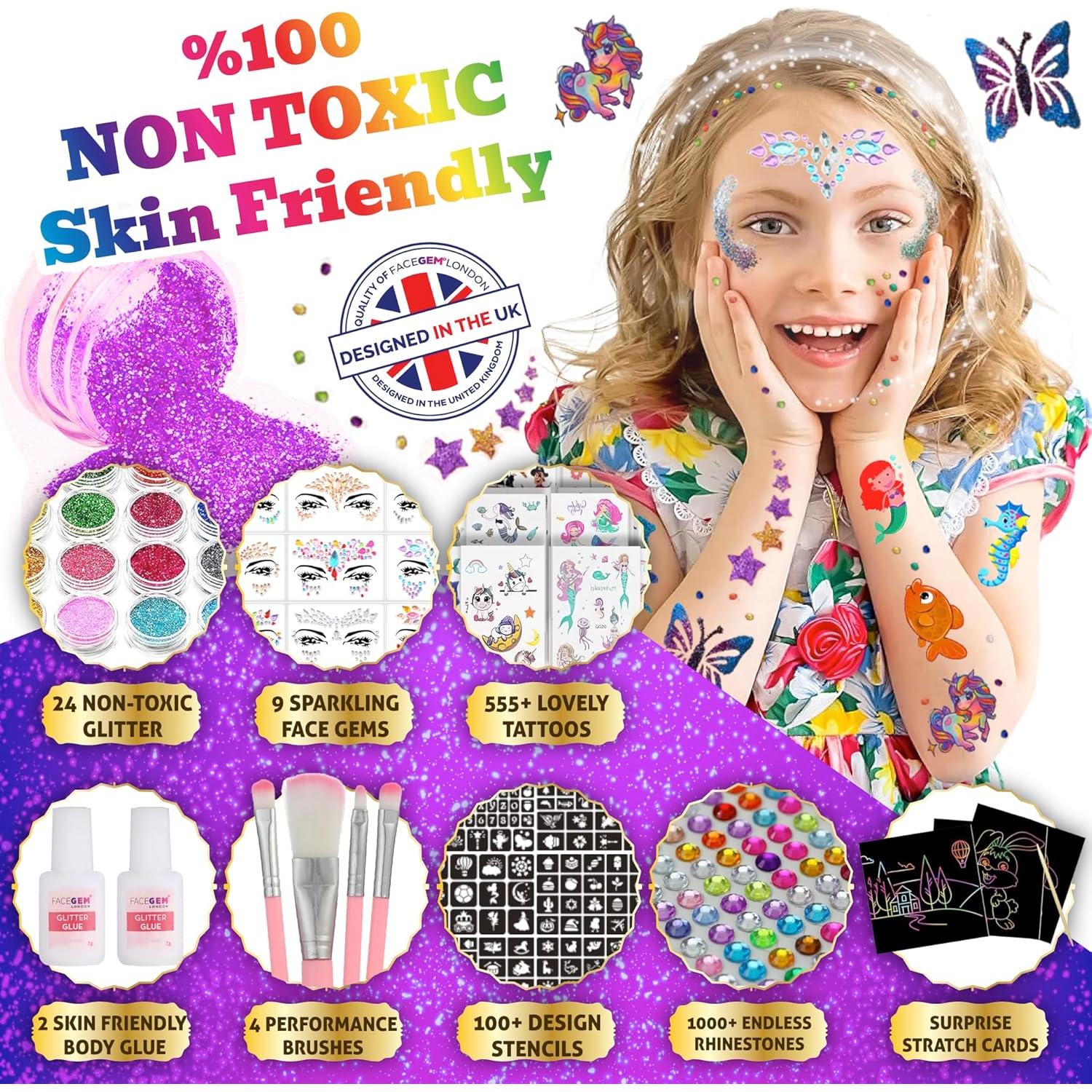 Kit de Tatuajes de Brillo FACEGEM LONDON - 1749 Piezas