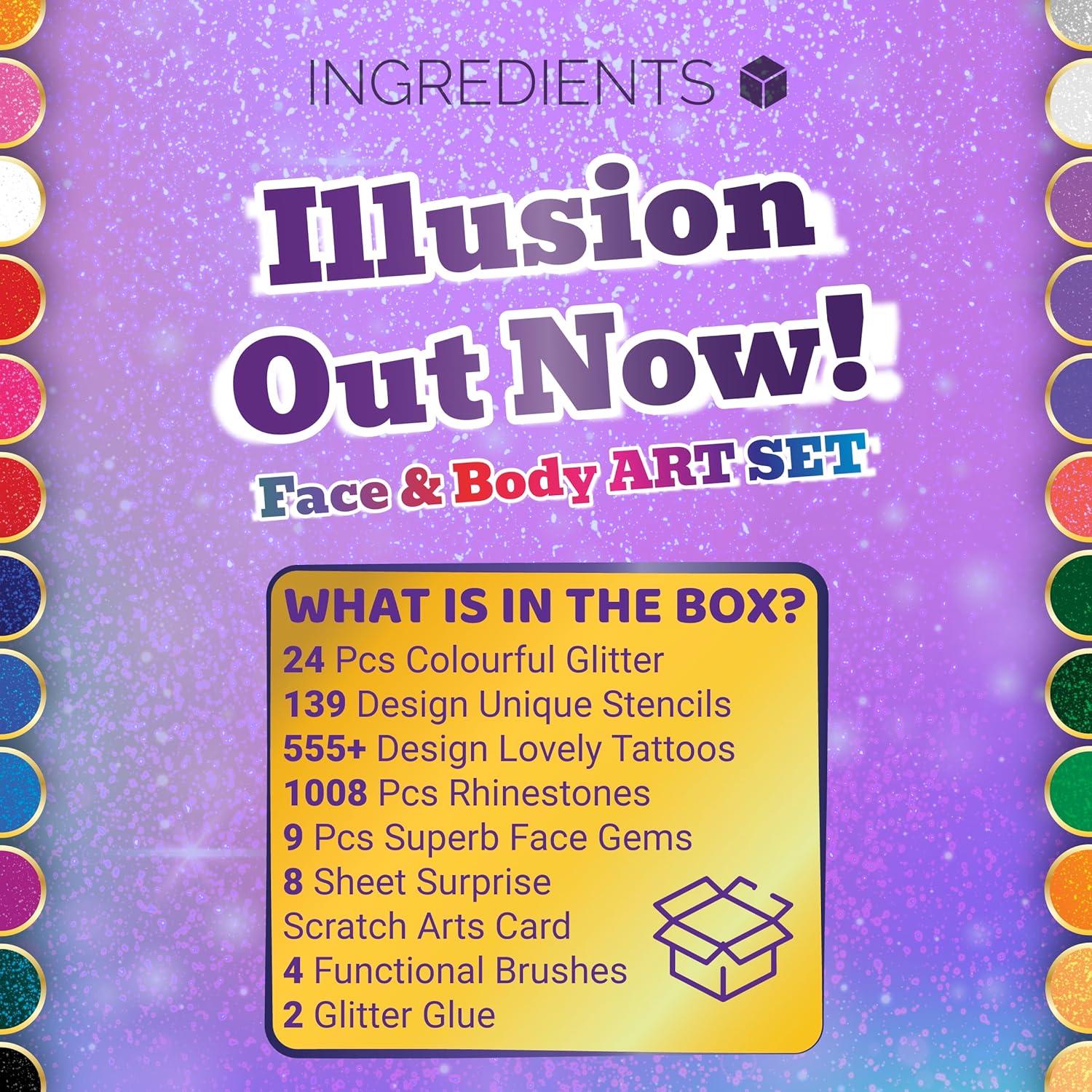 Kit de Tatuajes de Brillo FACEGEM LONDON - 1749 Piezas