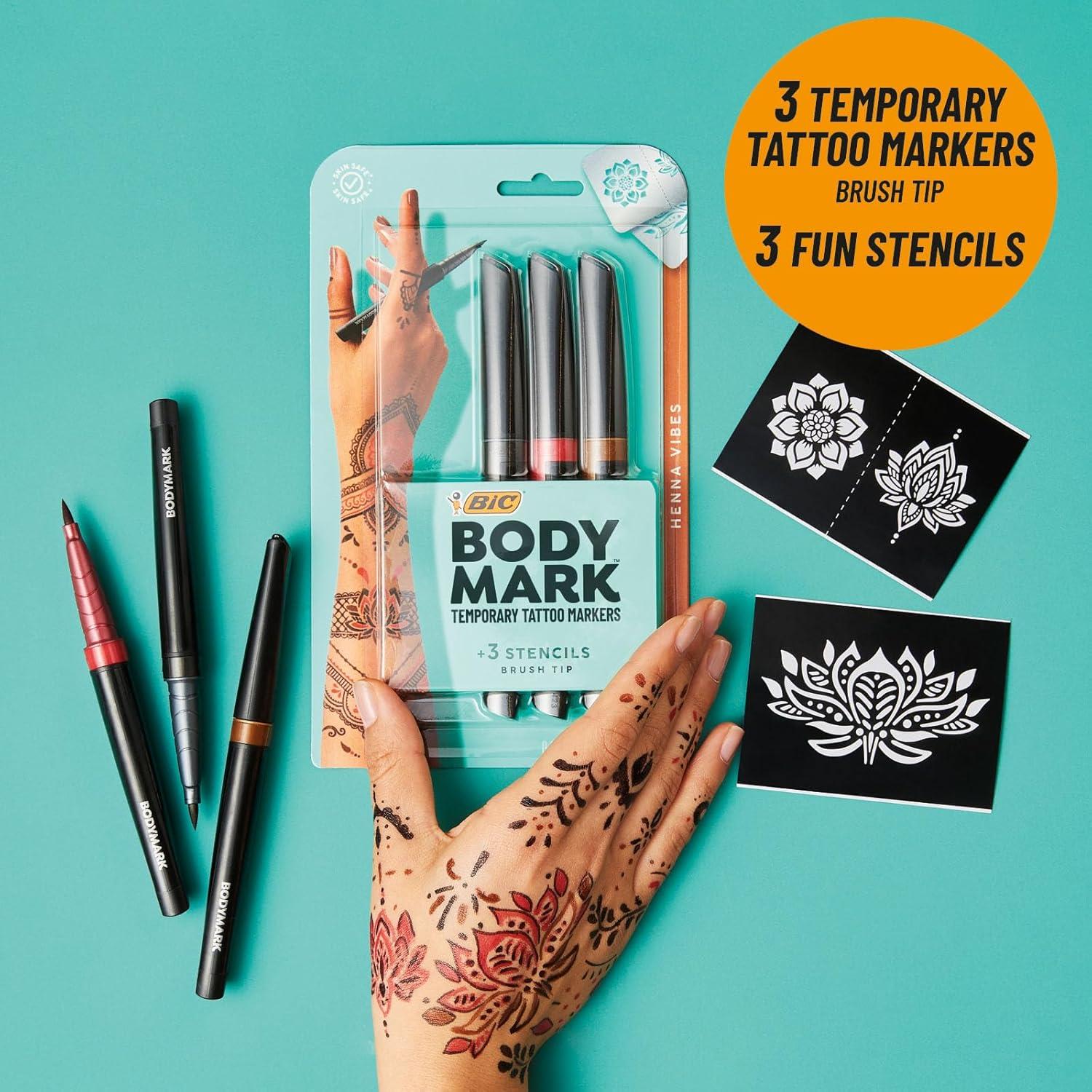BIC BodyMark Marcadores de Tatuajes Temporales - 3 Colores