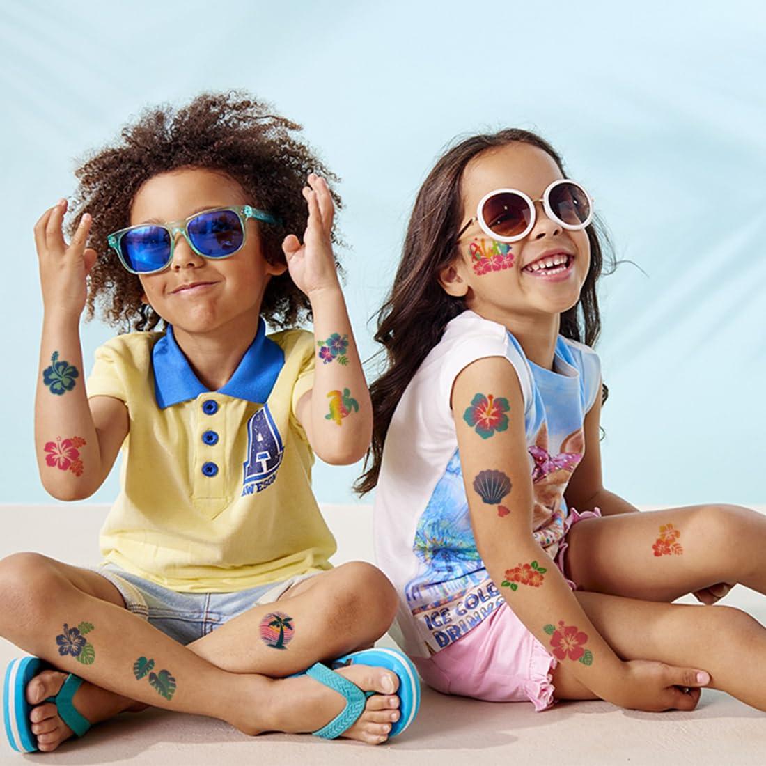 Tatuajes Temporales de Brillo Hibisco CHARLENT - 74 Hojas