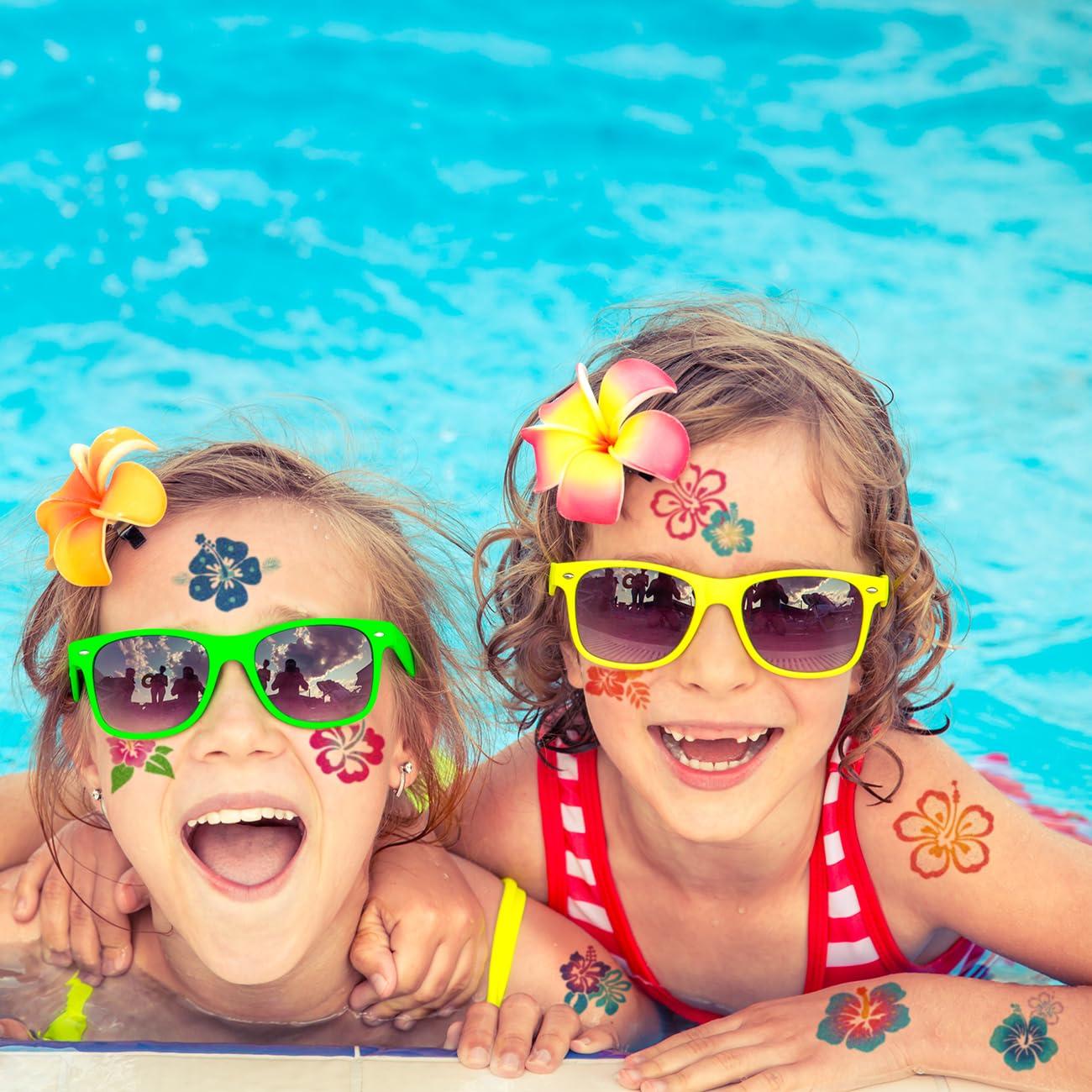 Tatuajes Temporales de Brillo Hibisco CHARLENT - 74 Hojas