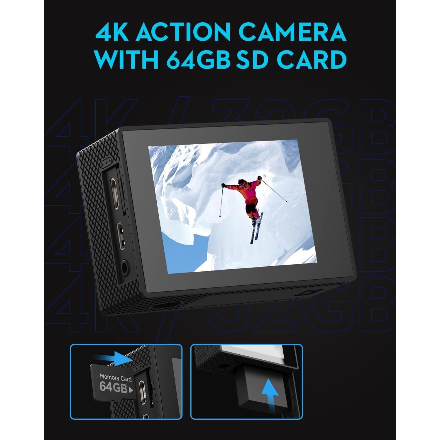 Cámara de Acción 4K TIMNUT 20MP a Prueba de Agua 40m