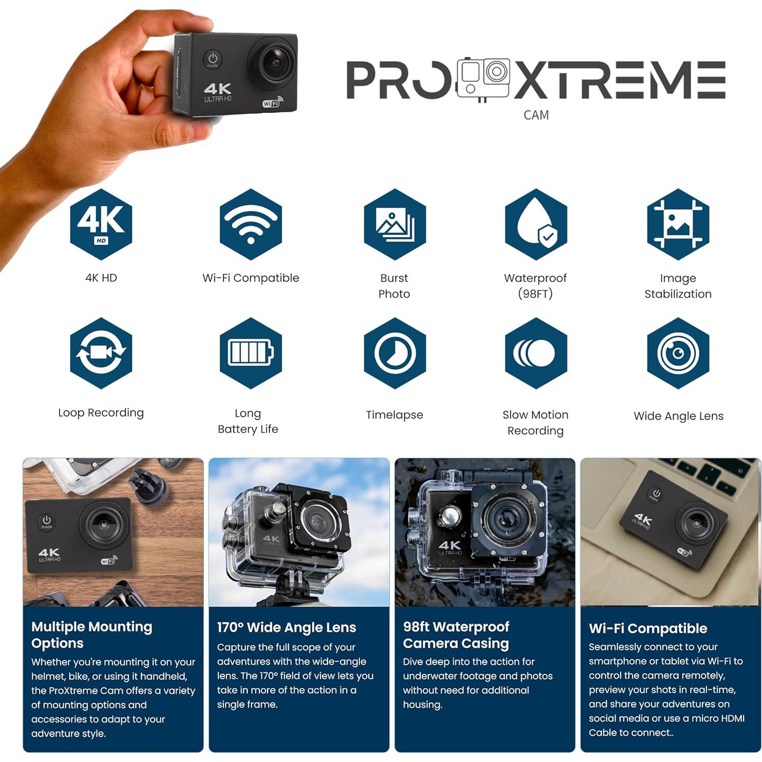 Cámara de Acción FREEZE2TRIM Go Plus Cam Pro 4K Impermeable