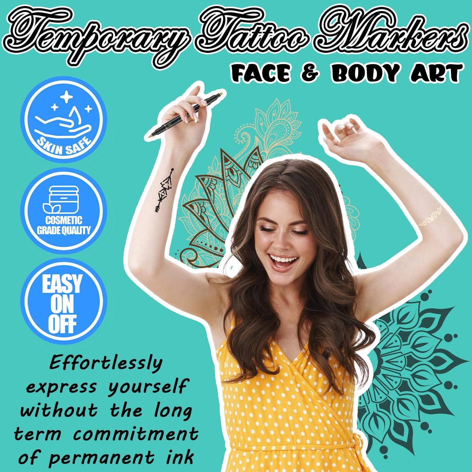 Kit de Marcadores de Tatuaje Temporal Jim&Gloria - 10 Colores