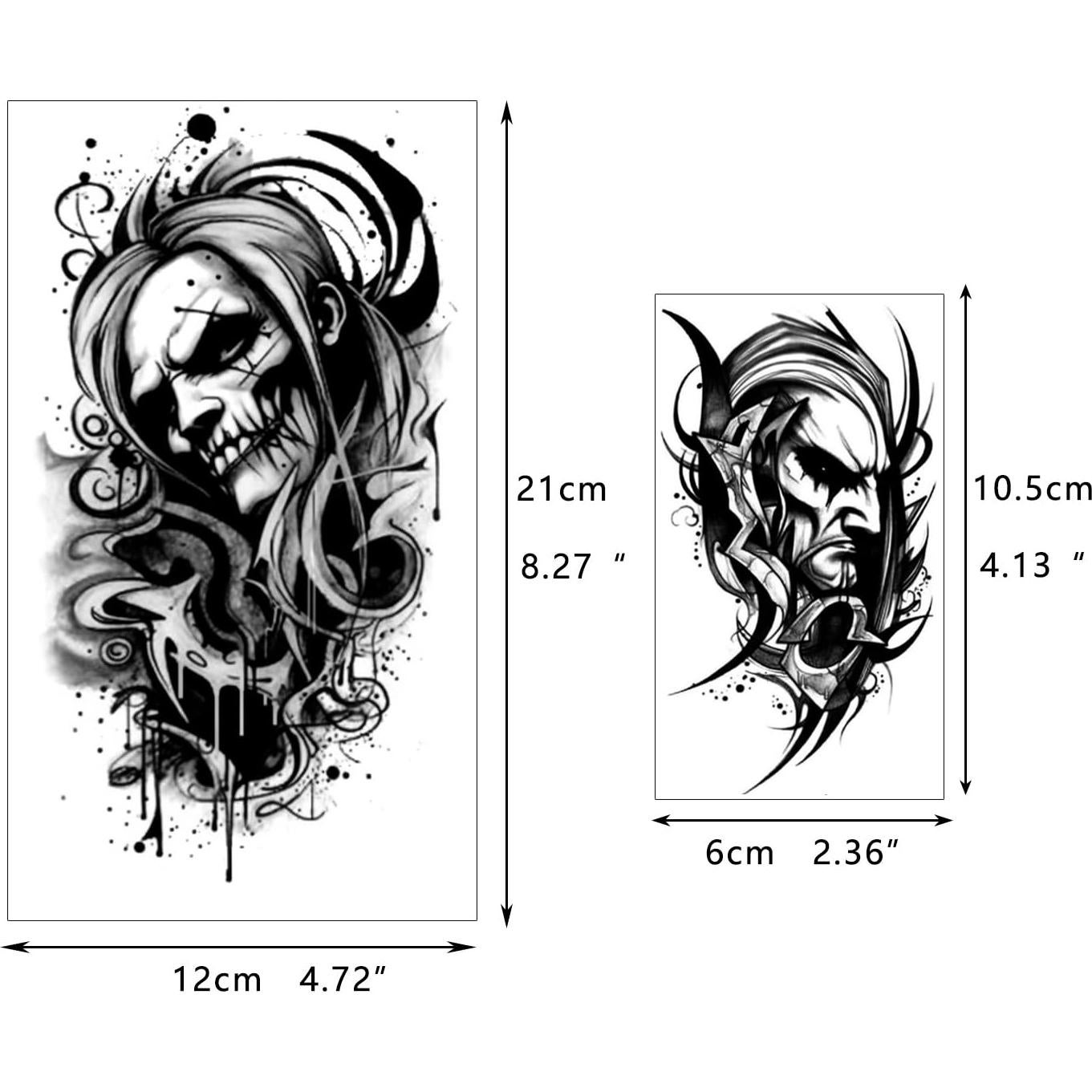 Set de 72 Tatuajes Temporales Glaryyears - Animales y Cráneos