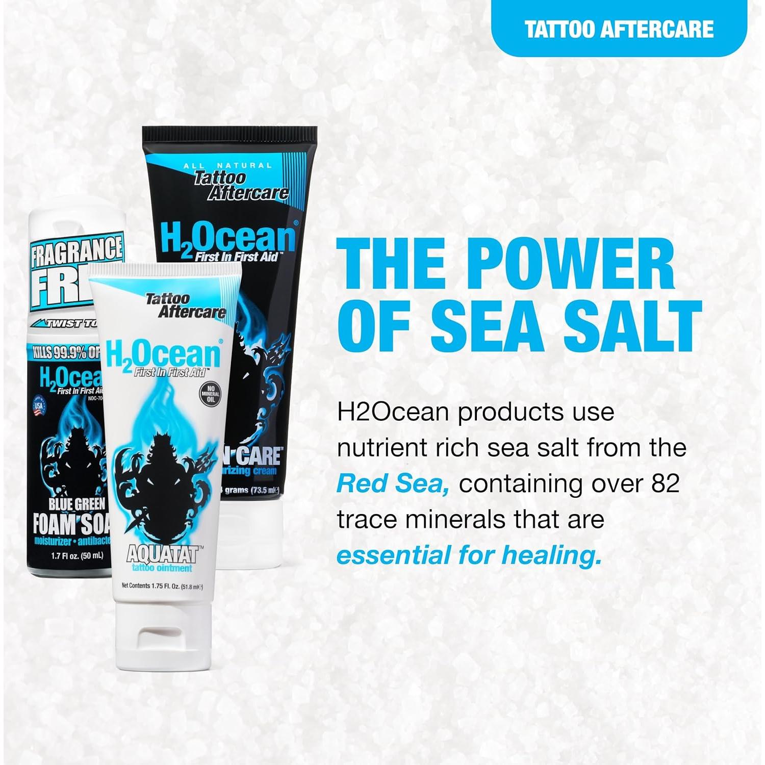 Kit de Cuidado de Tatuajes H2Ocean Extreme - Jabón, Crema y Ungüento