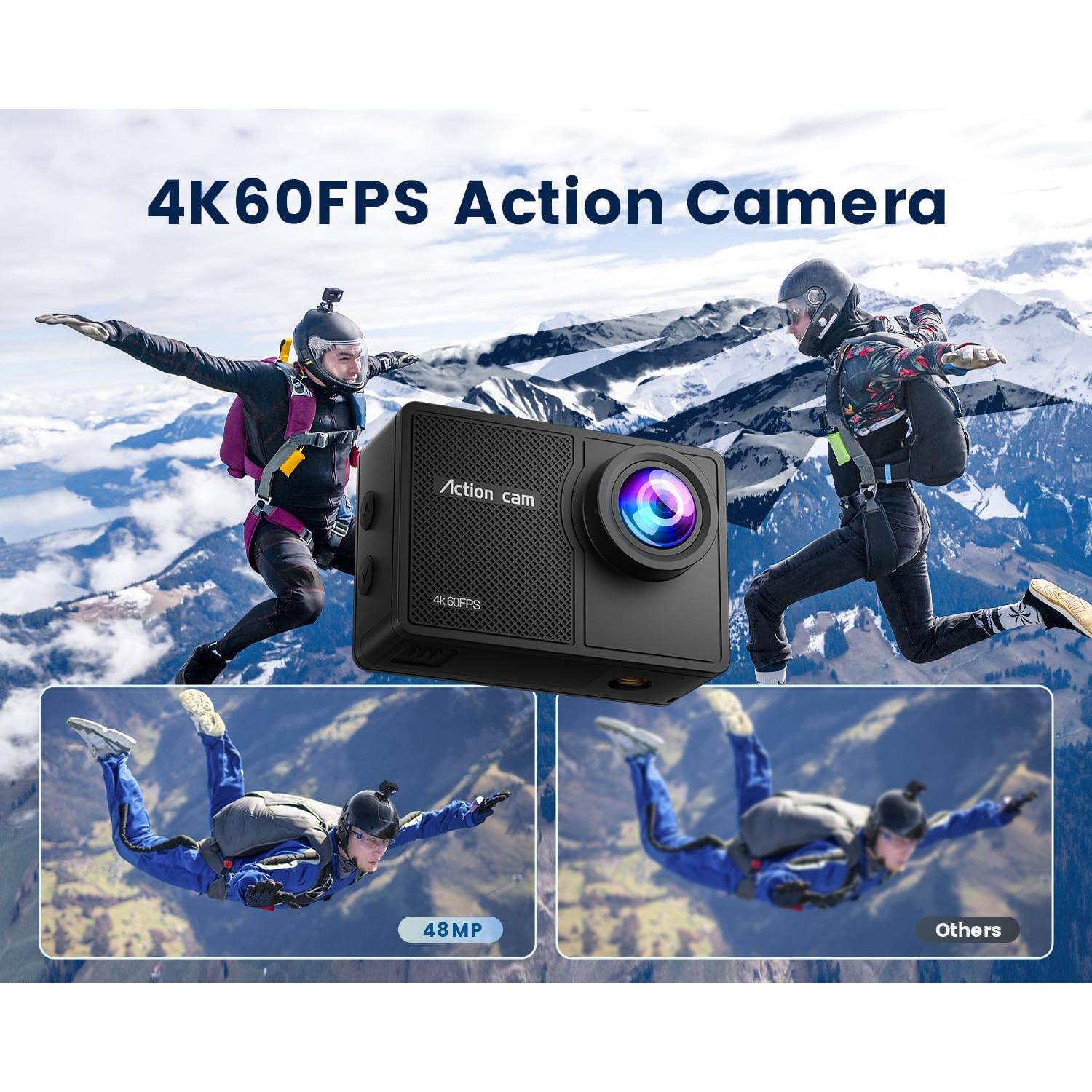 Cámara de Acción 4K Camlance con Tarjeta 64GB y EIS