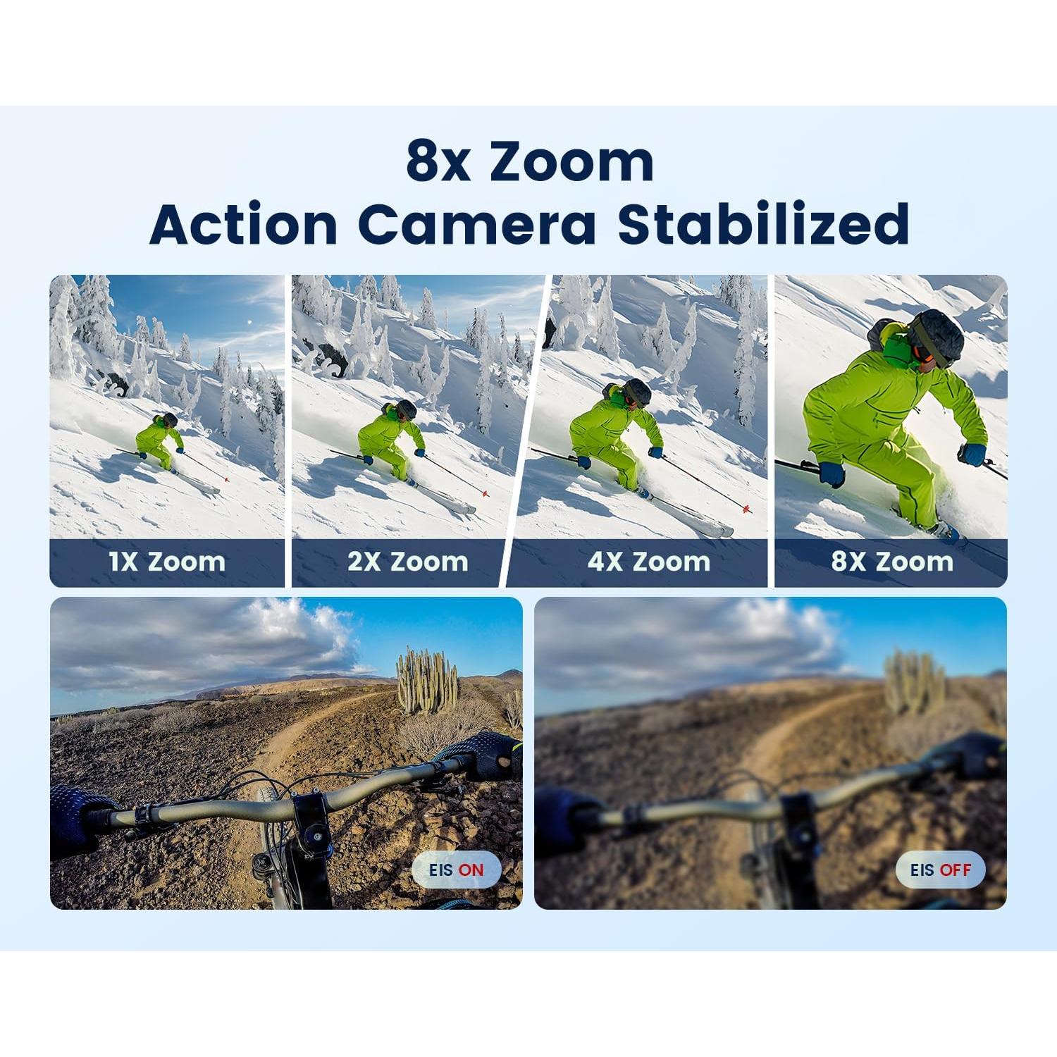 Cámara de Acción 4K Camlance con Tarjeta 64GB y EIS