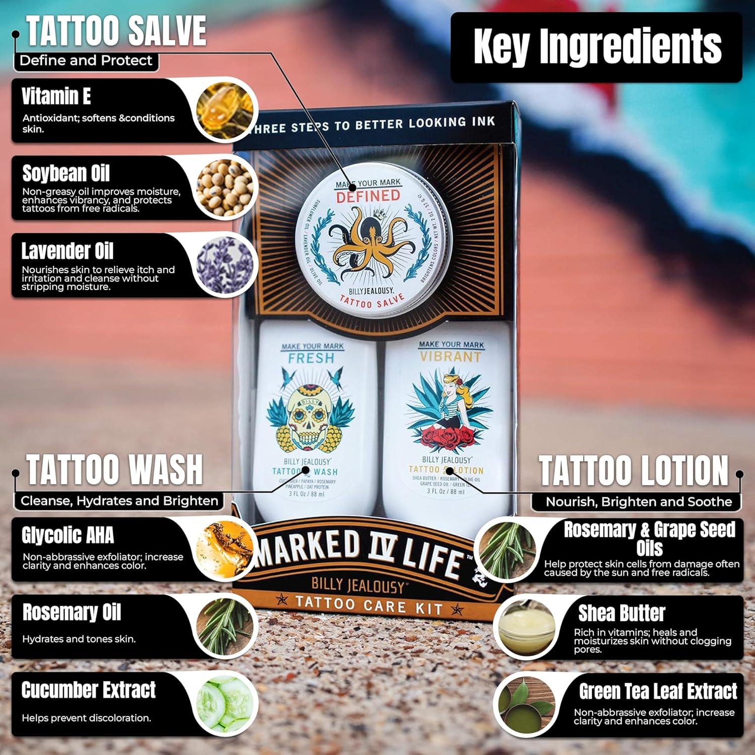 Kit de Cuidado de Tatuajes Billy Jealousy Marked IV 385g
