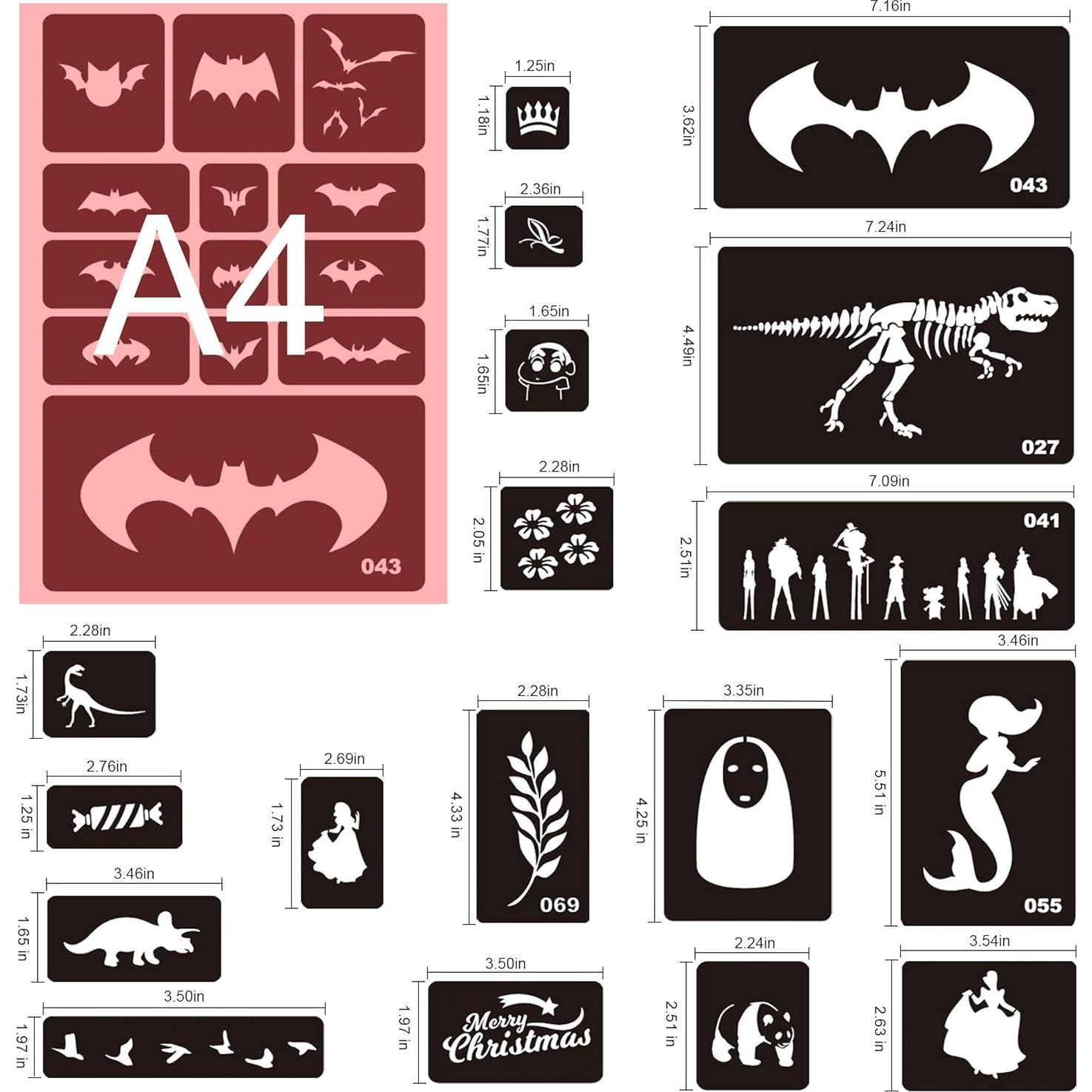 Konsait 262 Plantillas de Tatuajes Temporales para Niños