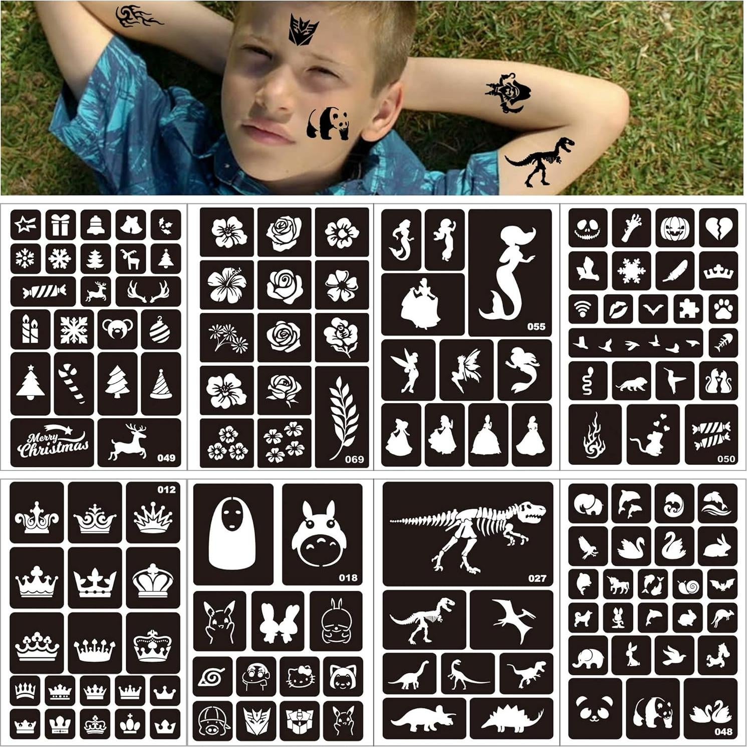 Konsait 262 Plantillas de Tatuajes Temporales para Niños