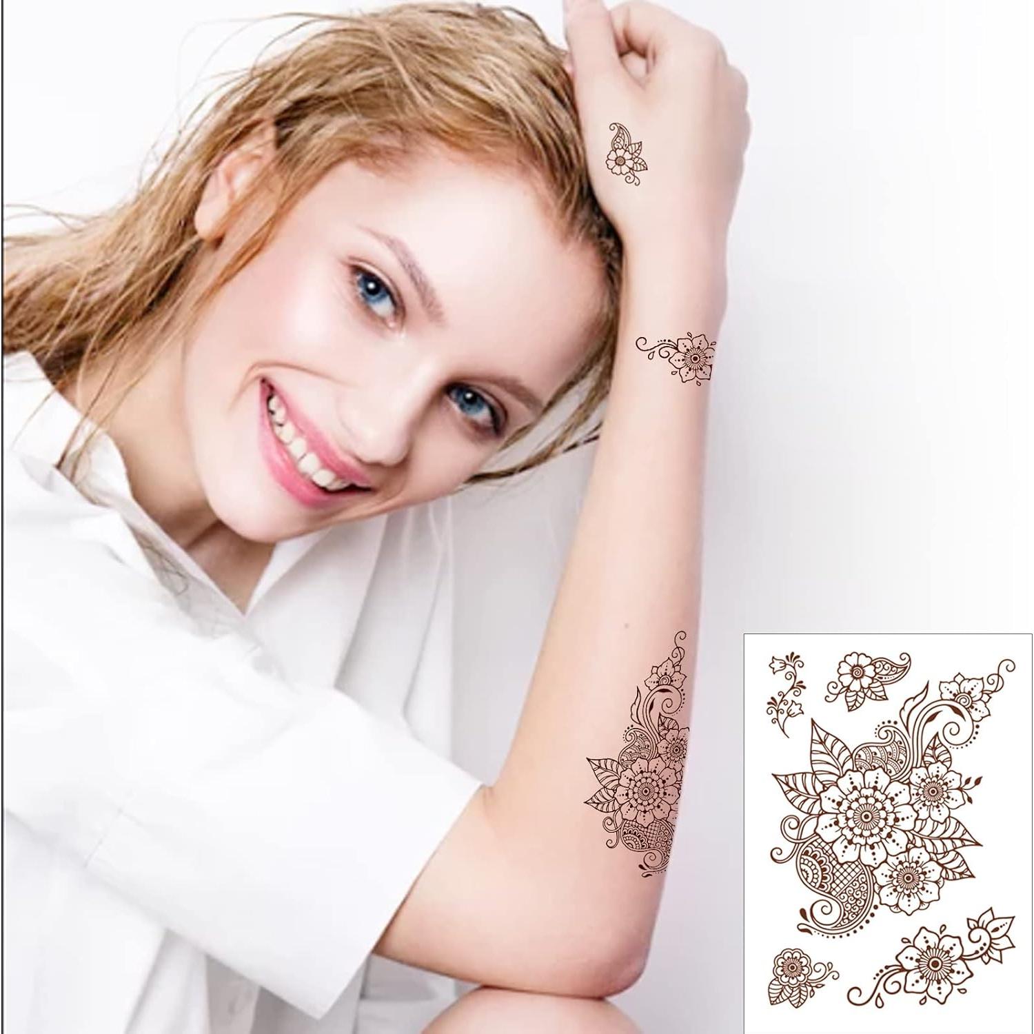 Kit de 10 Tatuajes Temporales de Henna ZOMAND - Patrones Variados