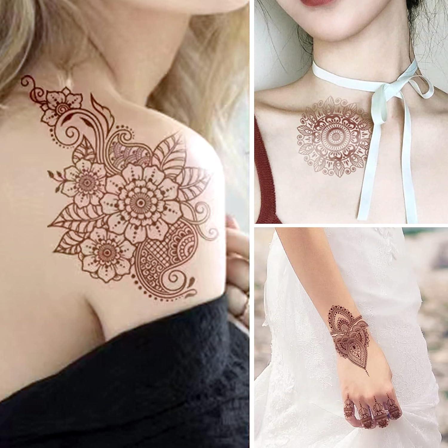 Kit de 10 Tatuajes Temporales de Henna ZOMAND - Patrones Variados