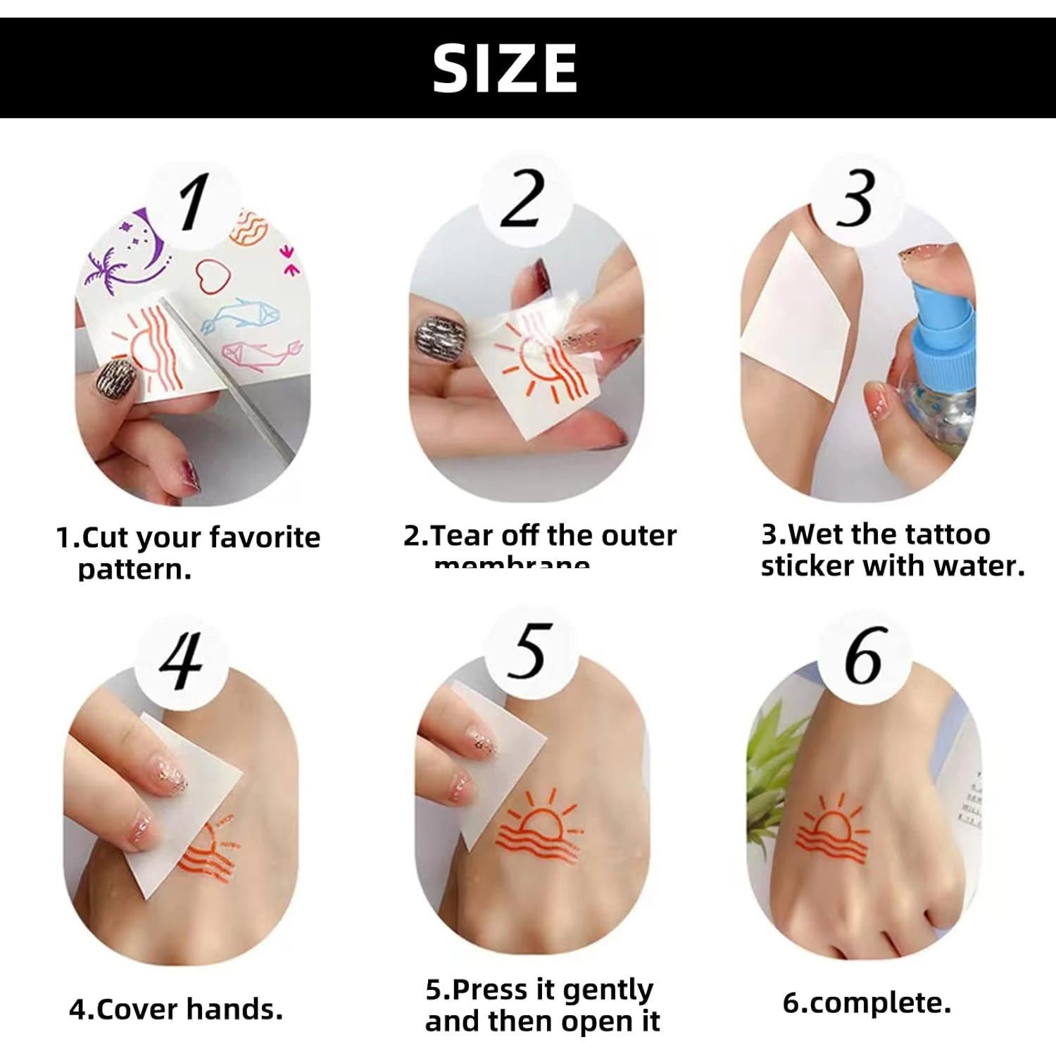 Kit de 10 Tatuajes Temporales de Henna ZOMAND - Patrones Variados