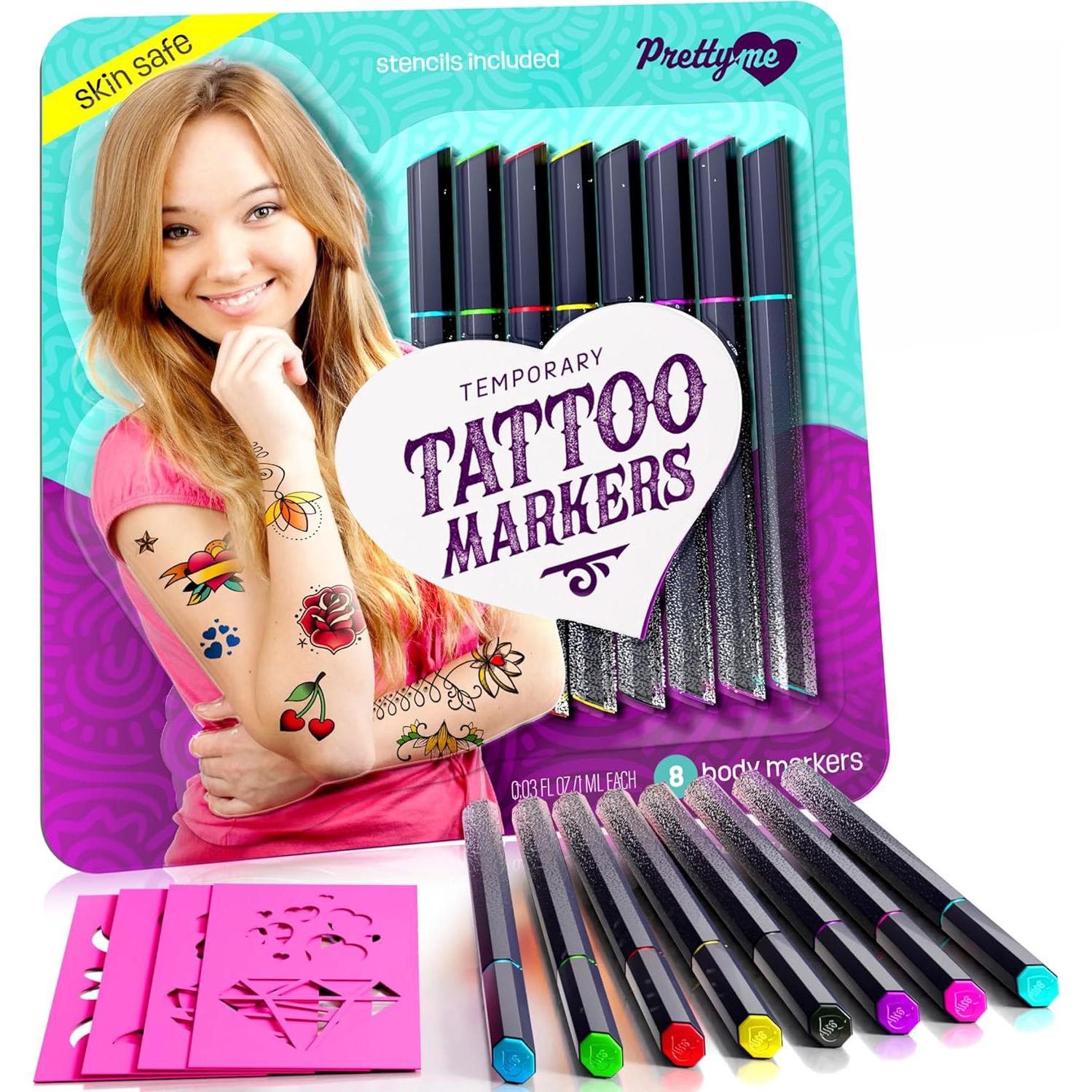Marcadores de Tatuajes Temporales Pretty Me - 8 Piezas Multicolor