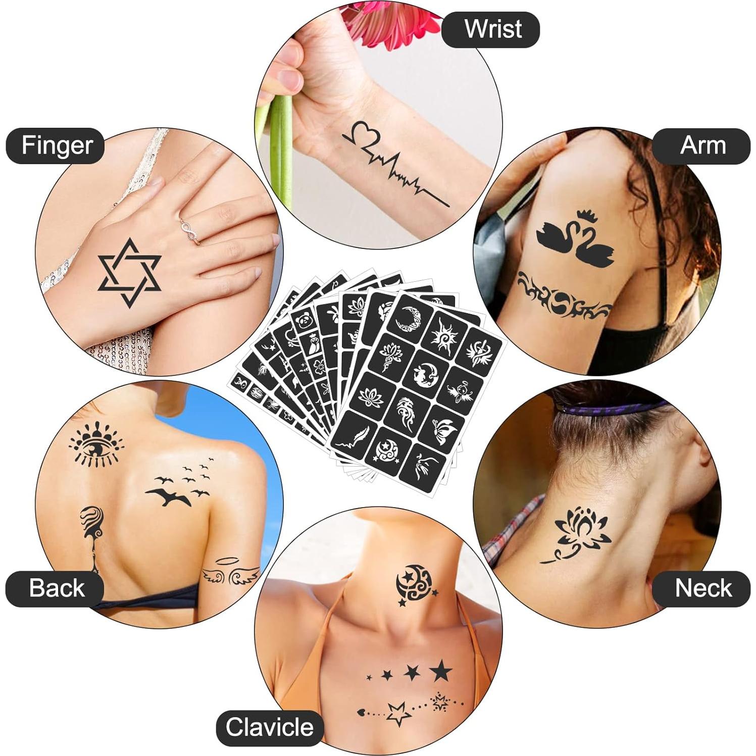 Kit de Plantillas de Tatuajes de Henna FANOST 24 Hojas 400 Diseños