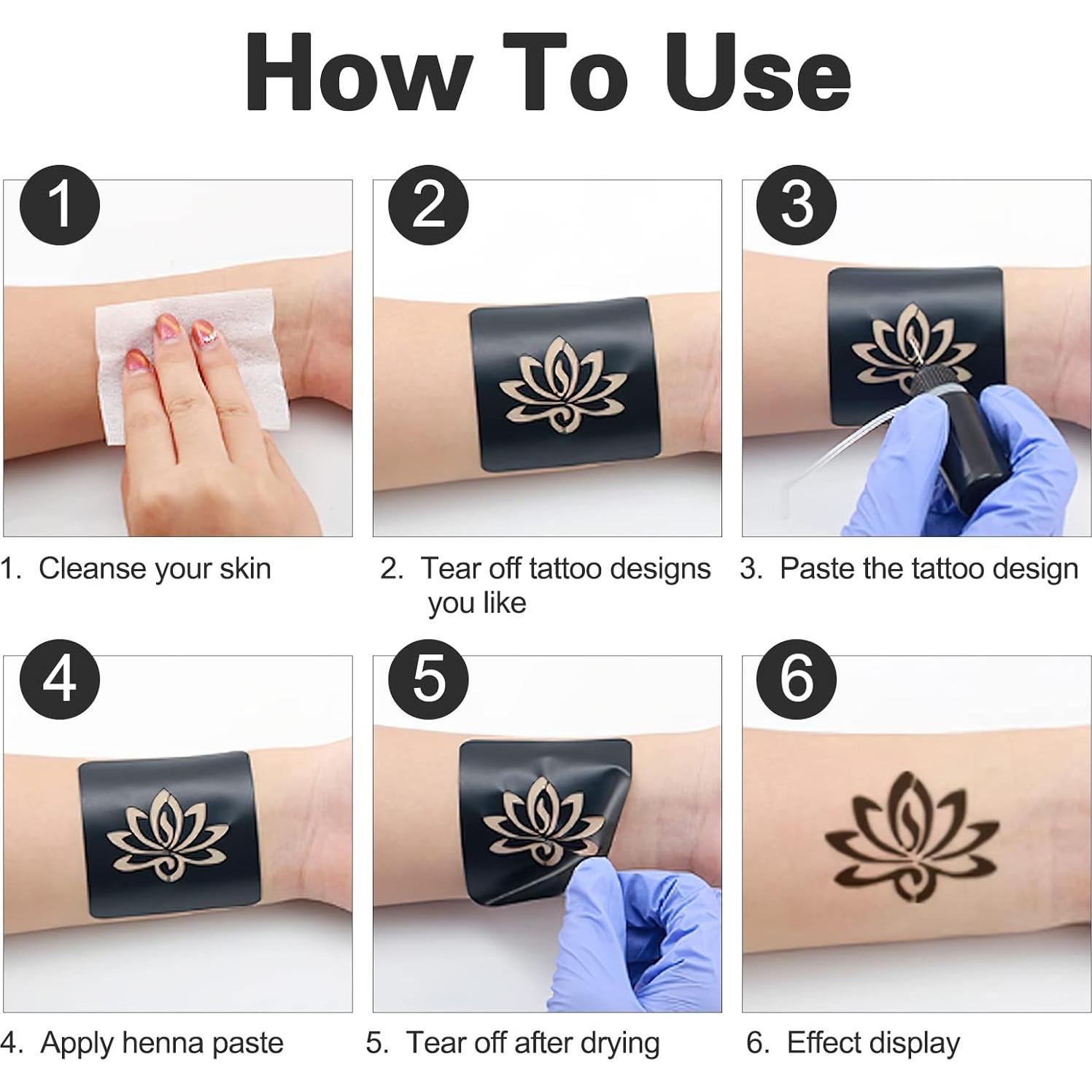 Kit de Plantillas de Tatuajes de Henna FANOST 24 Hojas 400 Diseños