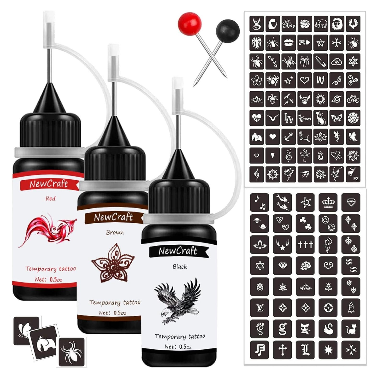 Kit de Tatuaje Semipermanente Moteng 3 Colores 103 Plantillas