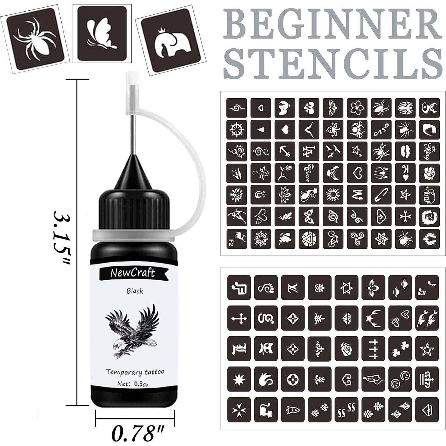 Kit de Tatuaje Semipermanente Moteng 3 Colores 103 Plantillas