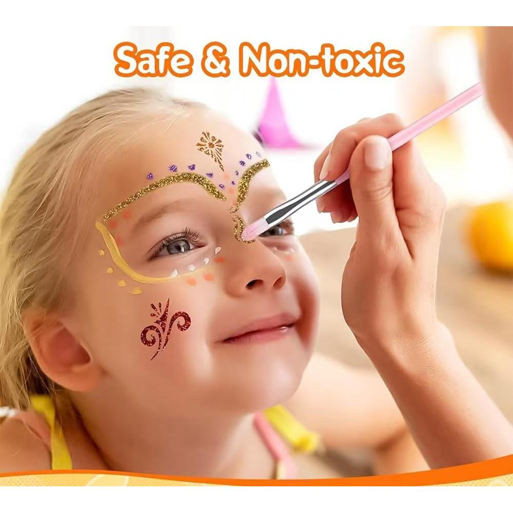 Kit de Tatuajes Temporales Brillantes Wxfhtda - 36 Colores + 151 Plantillas