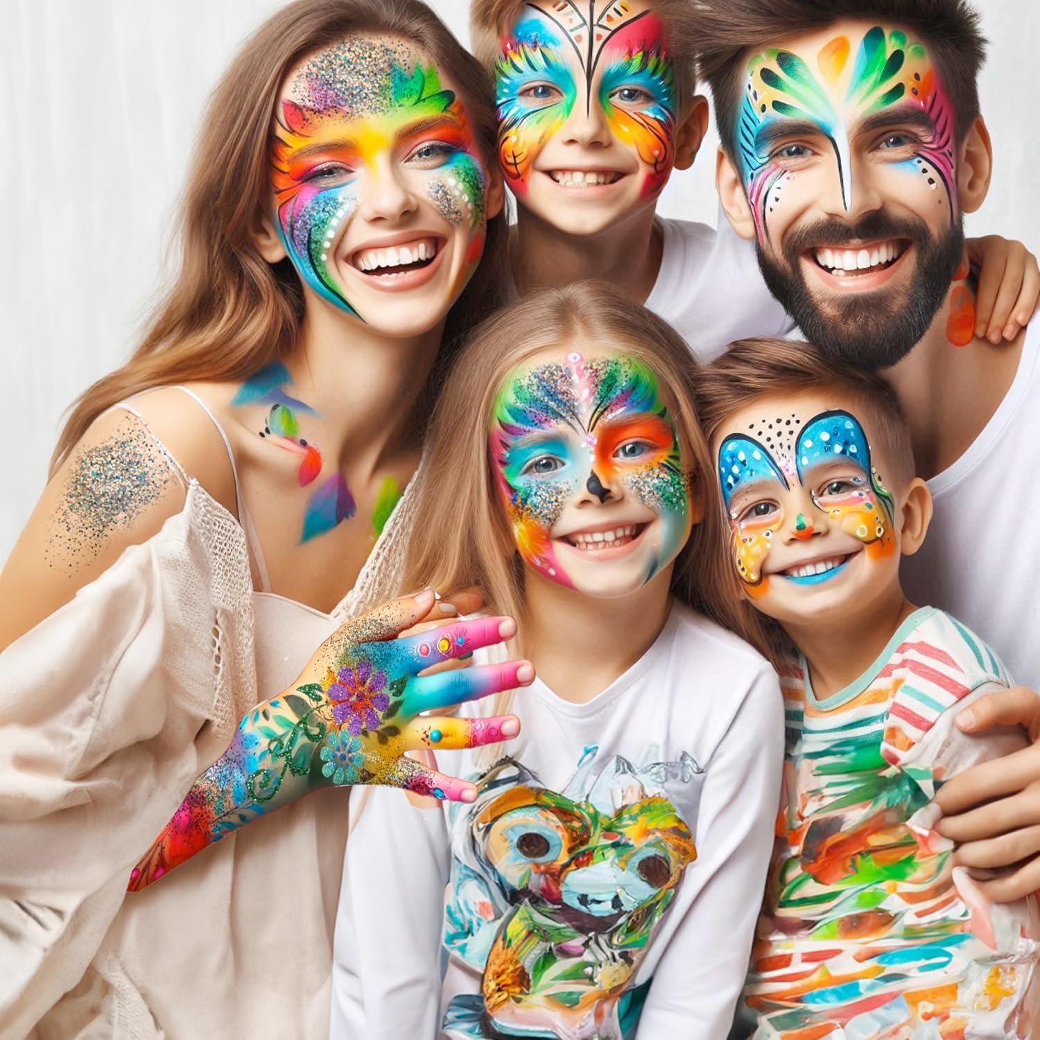 FACEGEM LONDON Face Paint Kit - Glitter Tattoos, Face Gems, Temporary Tattoos, Festival Accessories for Kids & Girls Birthday Present