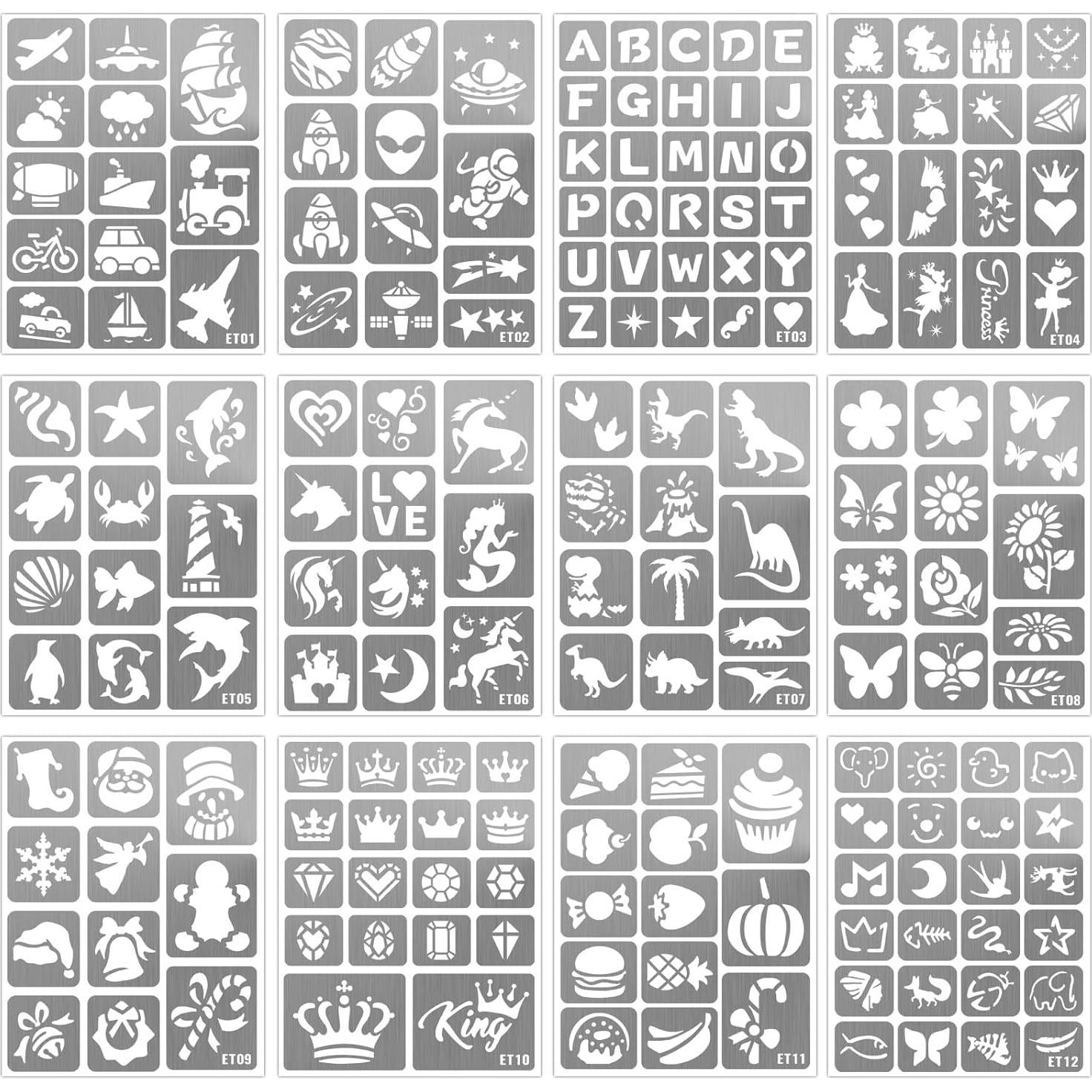 Kit de 183 Plantillas de Tatuajes Temporales Yazhiji