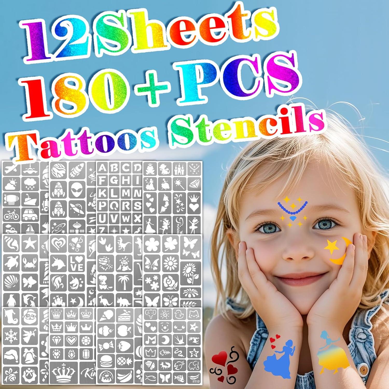 Kit de 183 Plantillas de Tatuajes Temporales Yazhiji