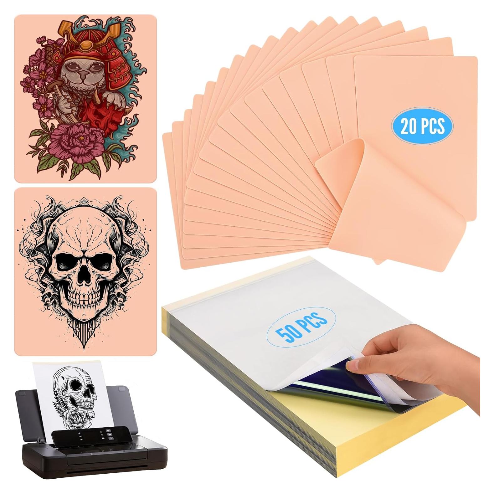 Kit de Práctica de Tatuaje KXCOFTXI - 20 Pieles + 50 Papeles A4