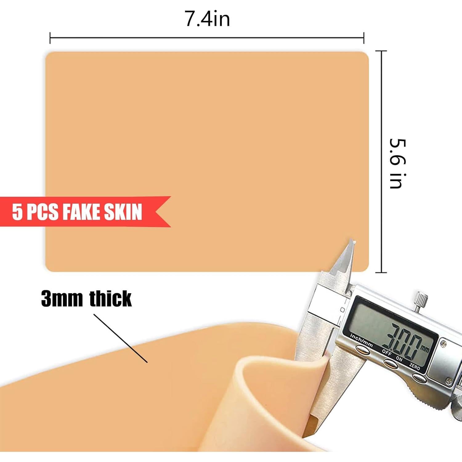 Kit de Práctica de Tatuaje TONBAO - 5 Pieles 3mm + 10 Papeles