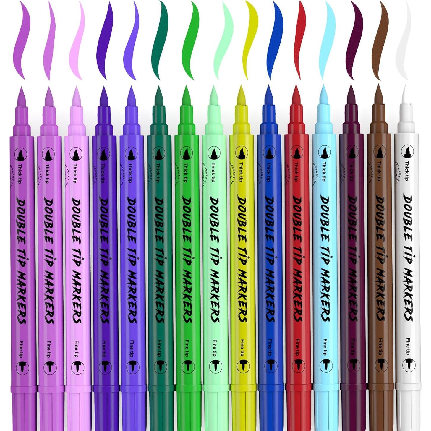 Kit de Marcadores de Tatuajes Temporales PFARRER - 15 Bolígrafos + 64 Plantillas