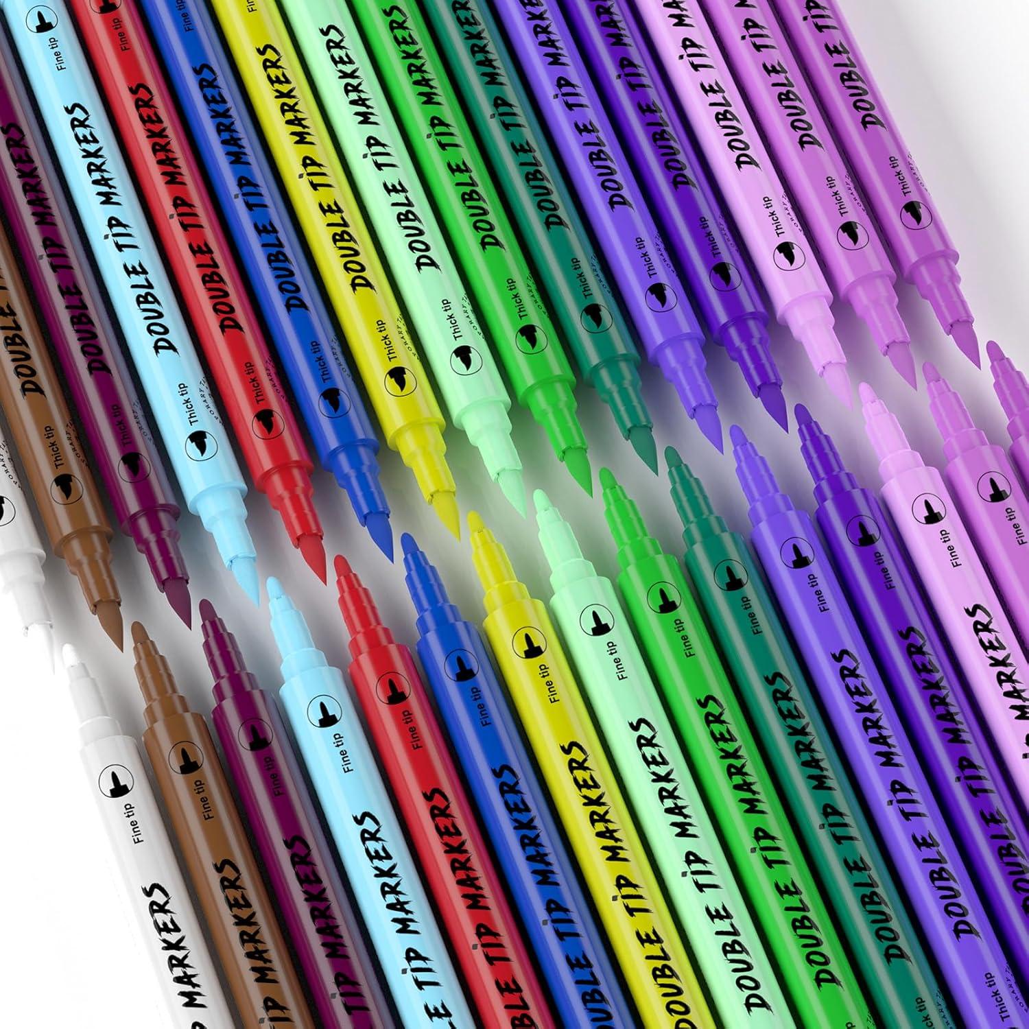 Kit de Marcadores de Tatuajes Temporales PFARRER - 15 Bolígrafos + 64 Plantillas