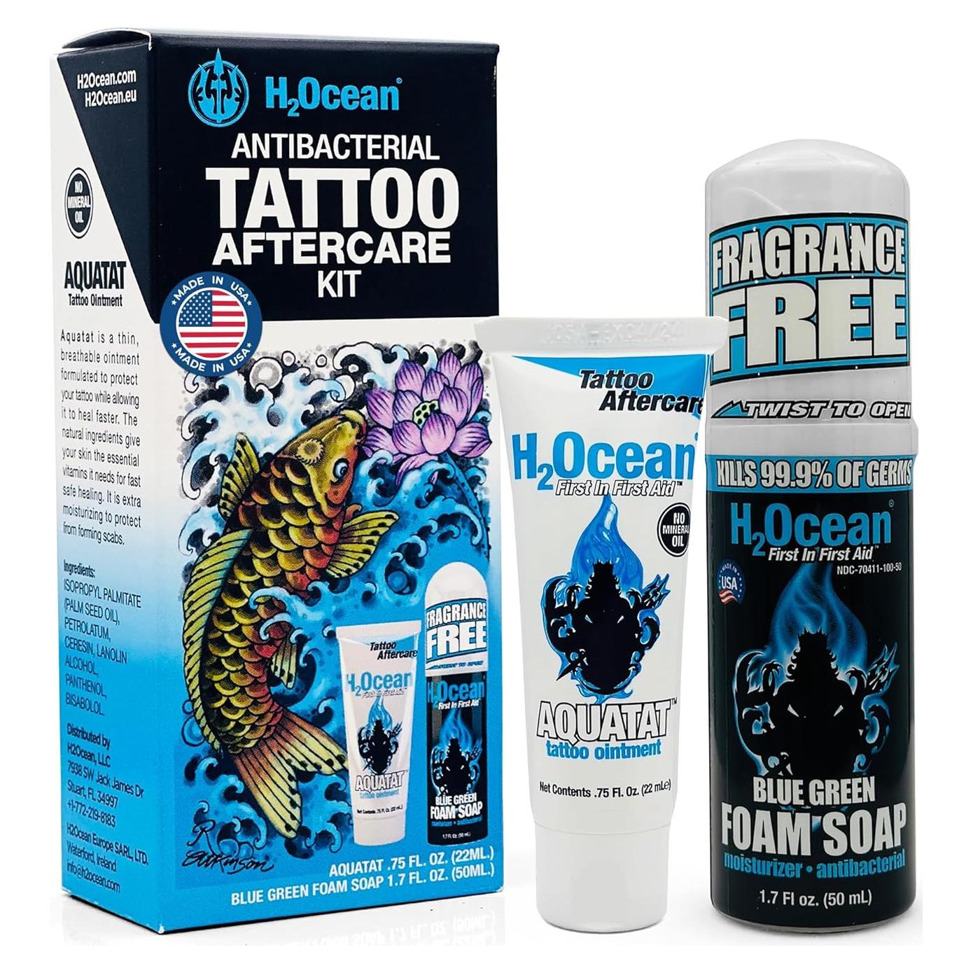 Kit Cuidado Tatuajes H2Ocean - Jabón Espuma y Ungüento