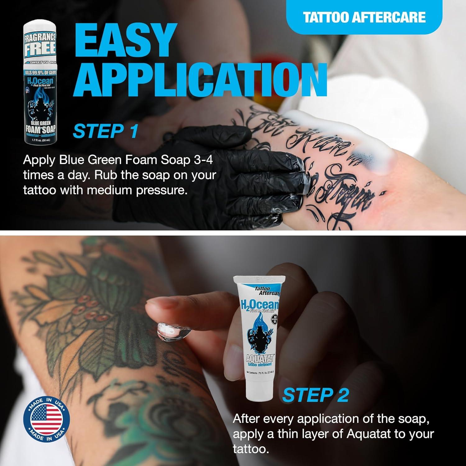 Kit Cuidado Tatuajes H2Ocean - Jabón Espuma y Ungüento