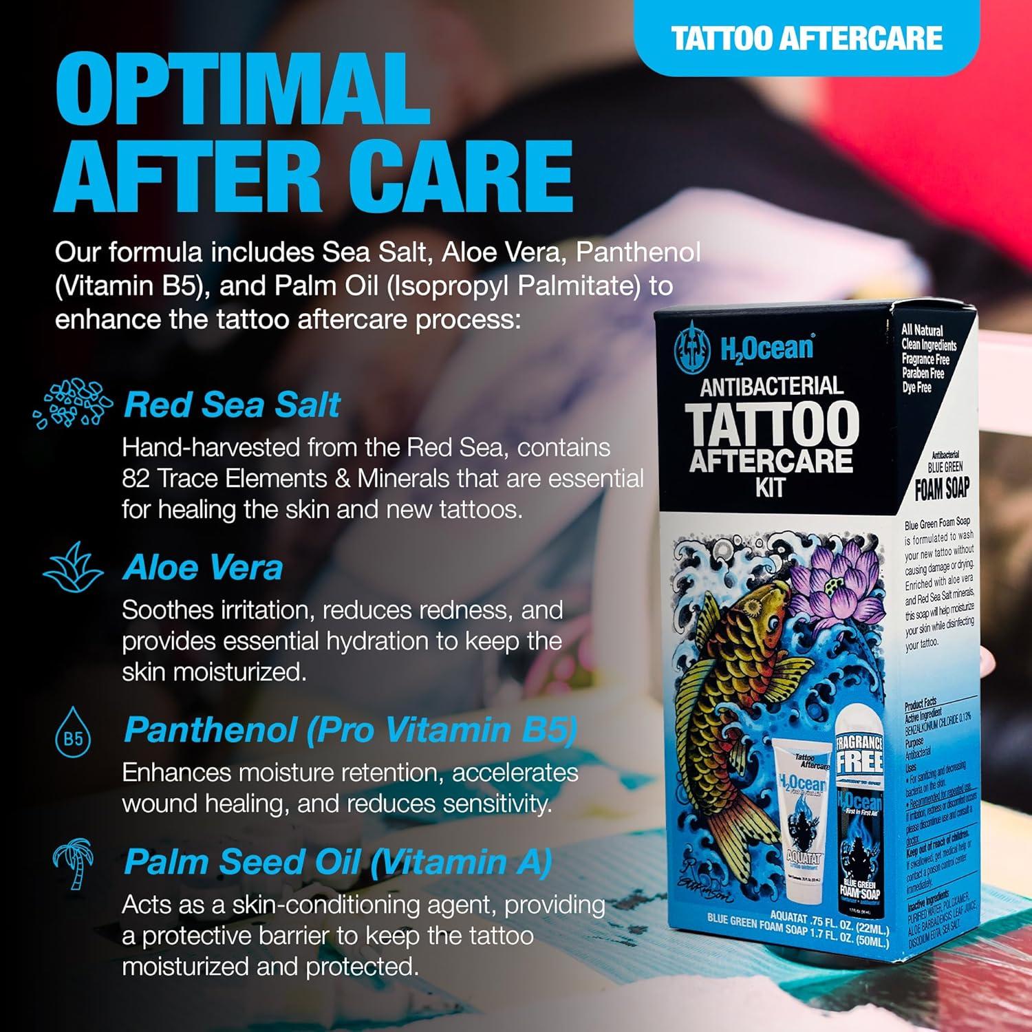 Kit Cuidado Tatuajes H2Ocean - Jabón Espuma y Ungüento