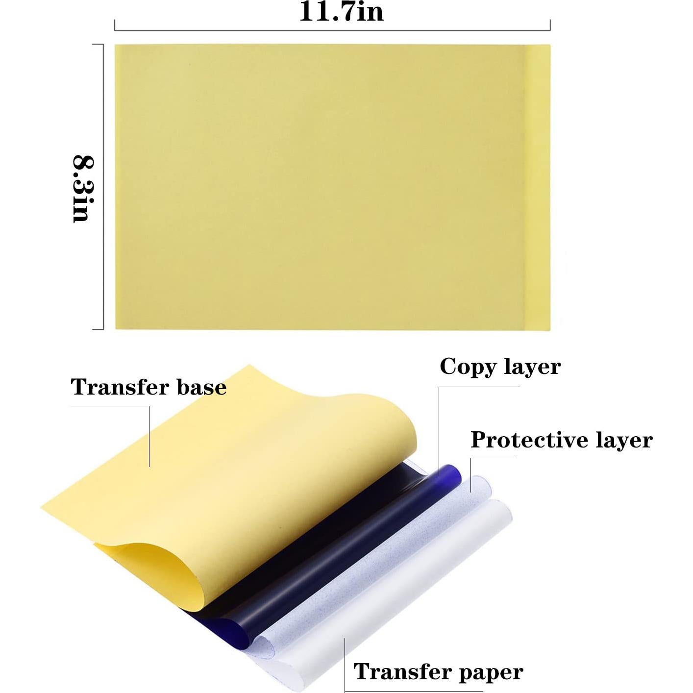 Papel de Transferencia de Tatuajes Damsale 100 Hojas A4 4 Capas