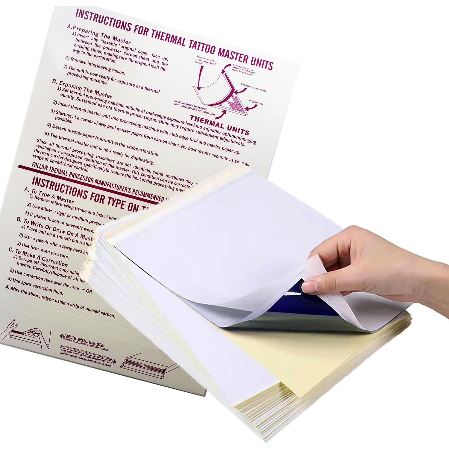 Papel de Transferencia de Tatuajes Damsale 100 Hojas A4 4 Capas