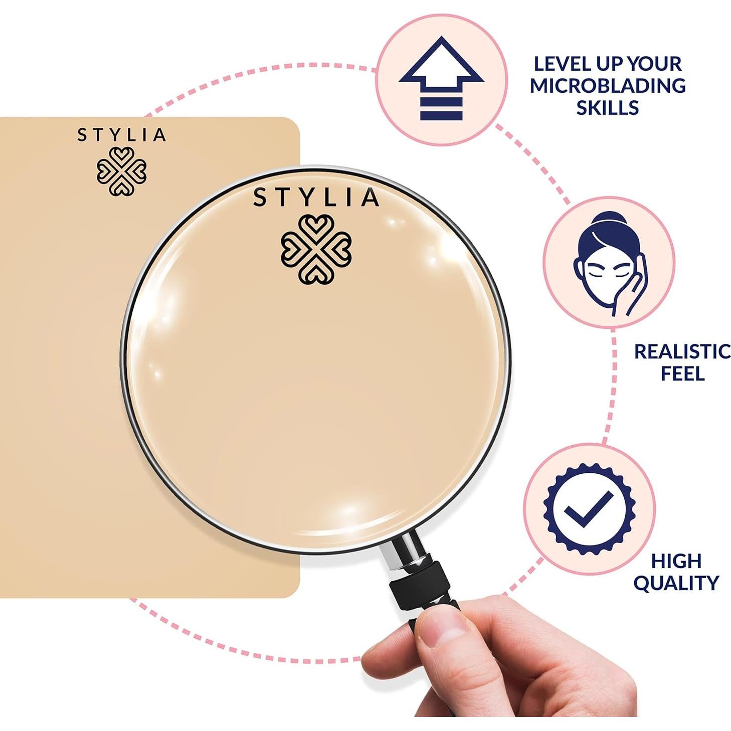 Hoja de Silicona para Práctica de Microblading Stylia - 6 Piezas