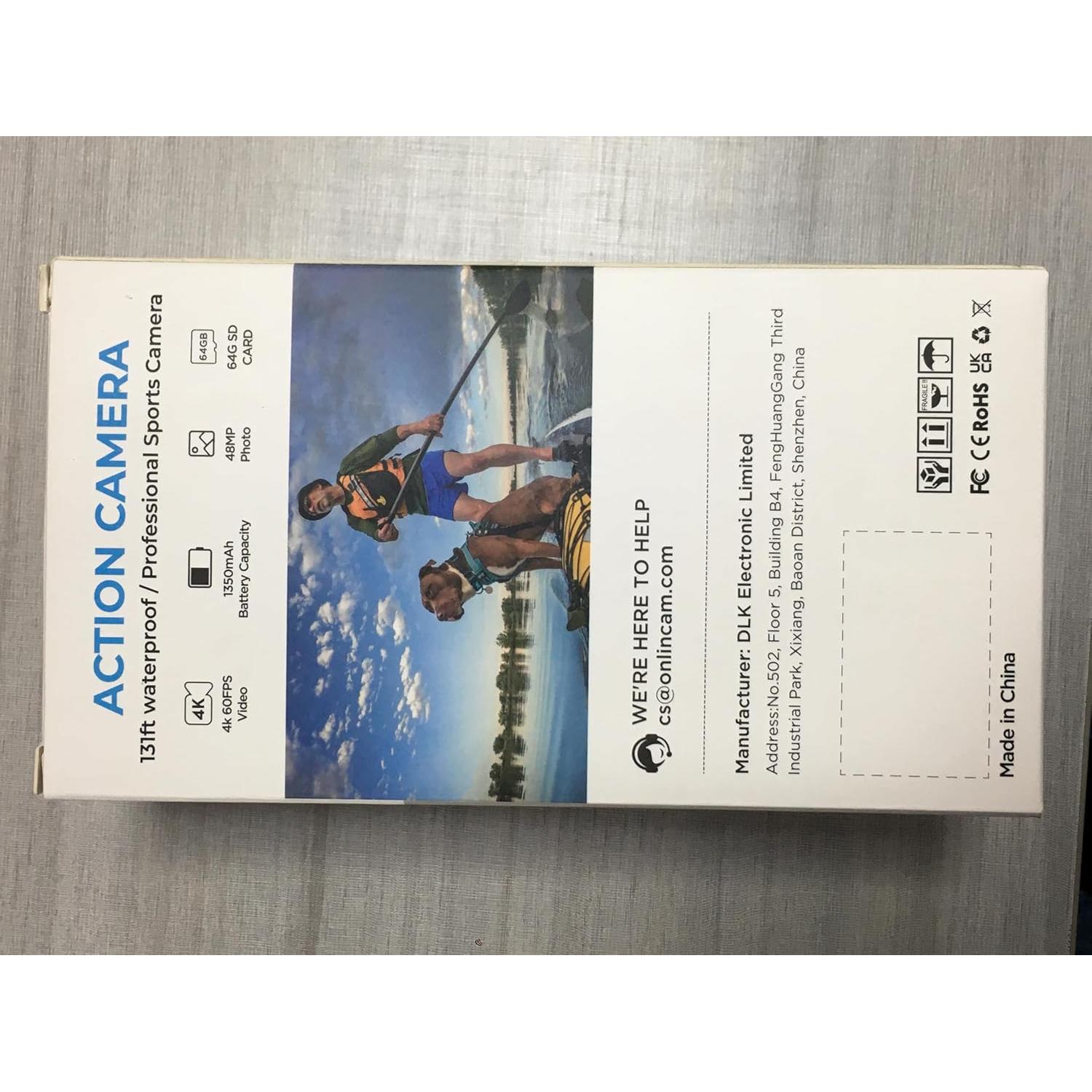 Cámara de acción TIMNUT 4K 60FPS impermeable 40m con WiFi