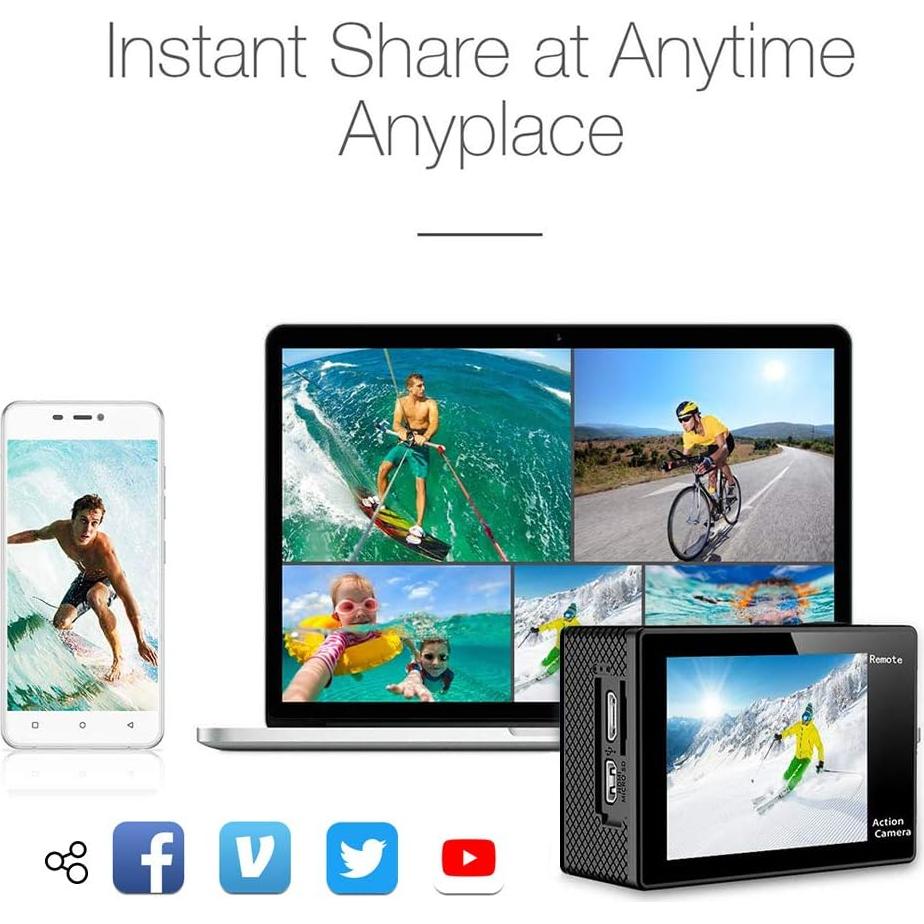 Cámara de acción AKASO EK7000 4K Ultra HD 30m resistente al agua