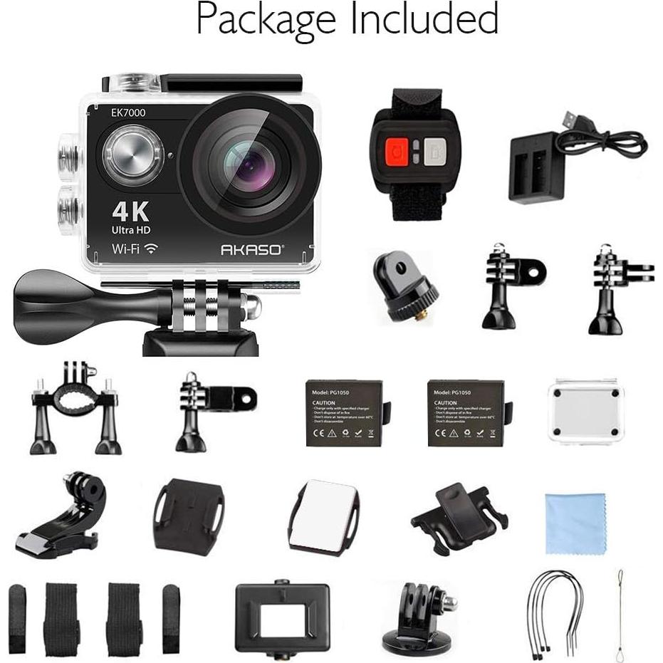 Cámara de acción AKASO EK7000 4K Ultra HD 30m resistente al agua