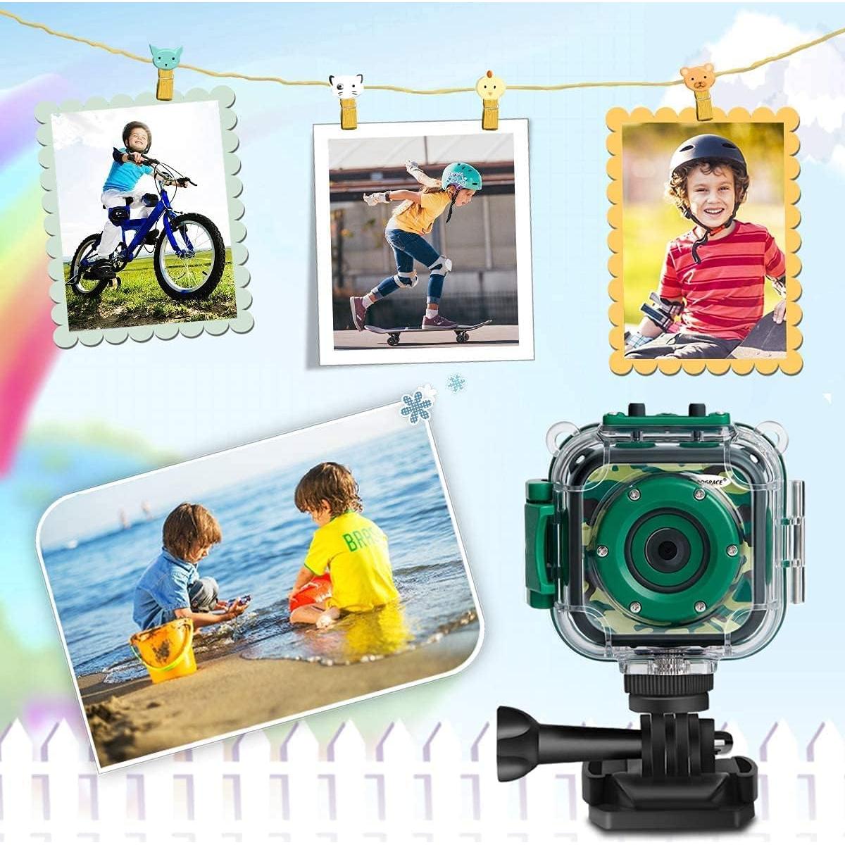 Cámara Submarina PROGRACE para Niños 1080P HD Verde