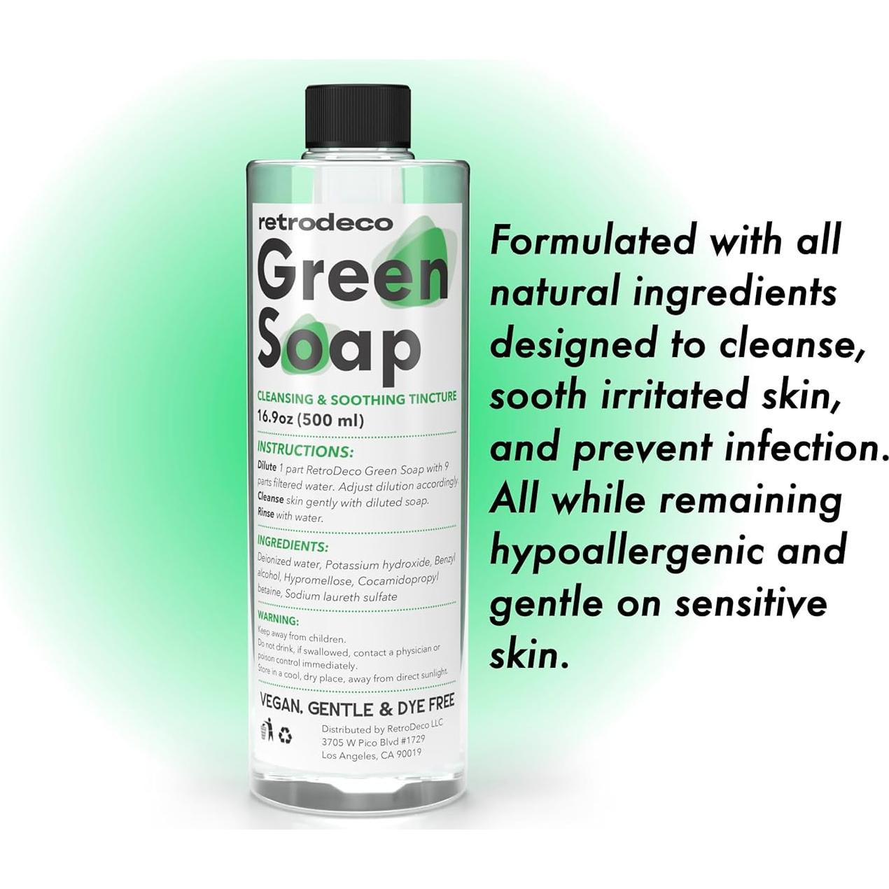 Jabón Verde Ultra Concentrado RetroDeco 500ml - Produce 4.9L