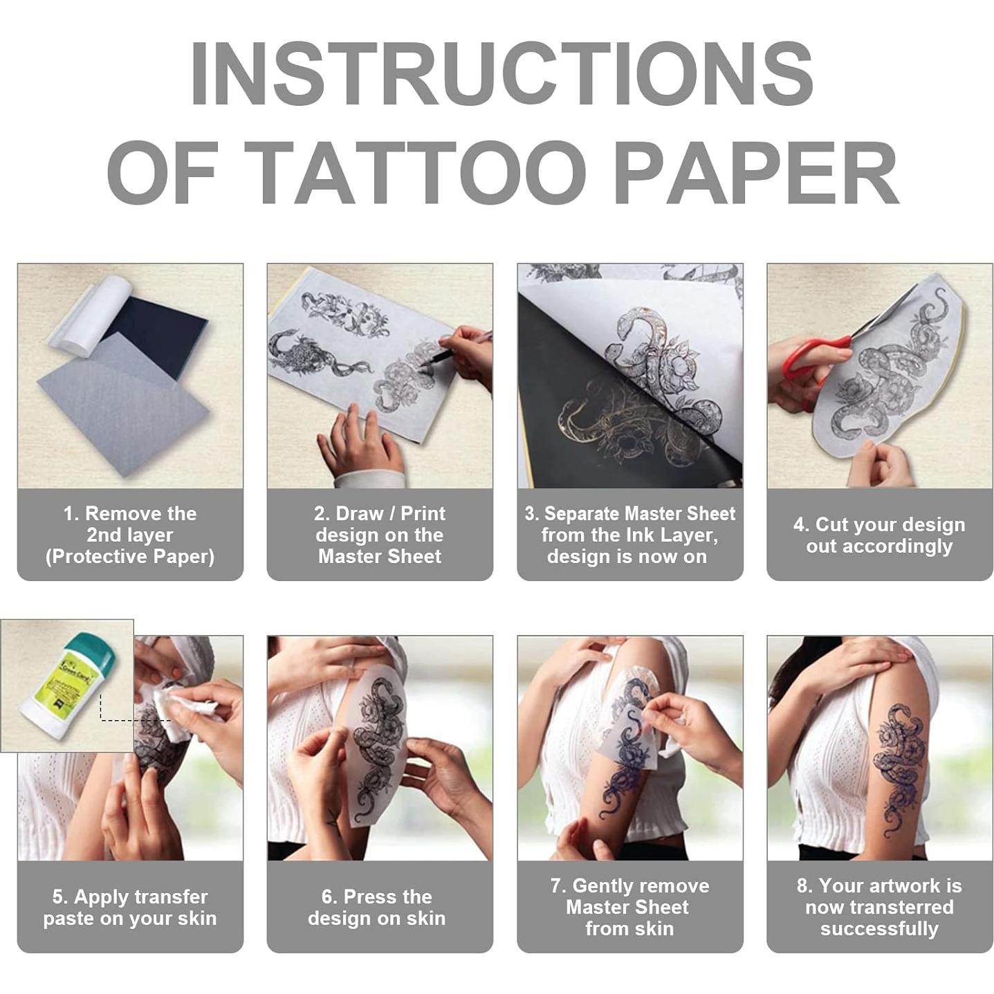 Kit de Pieles de Práctica de Tatuaje Autdor 33Pcs - 30Pcs Papel